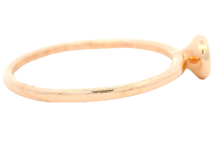 Bezel-Set Diamond Solitaire Wedding Engagement Ring 14kt Rose Gold stackable - Image 8