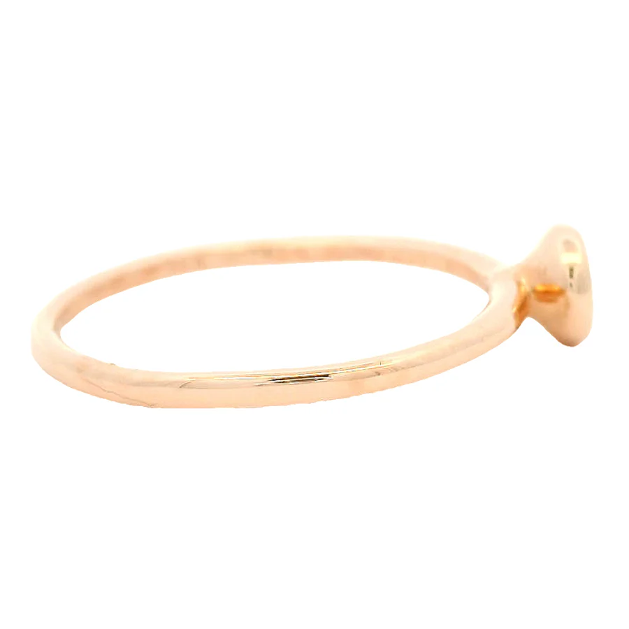 Bezel-Set Diamond Solitaire Wedding Engagement Ring 14kt Rose Gold Stackable (b) - Image 2