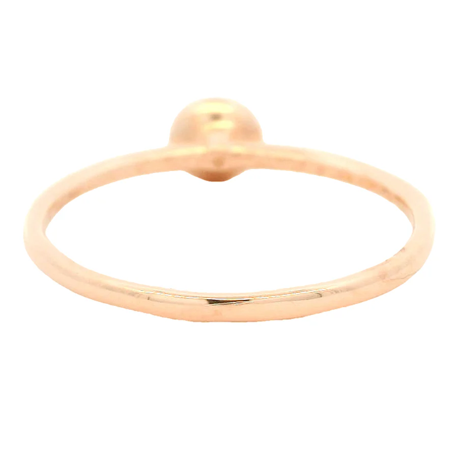 Bezel-Set Diamond Solitaire Wedding Engagement Ring 14kt Rose Gold Stackable (b) - Image 4