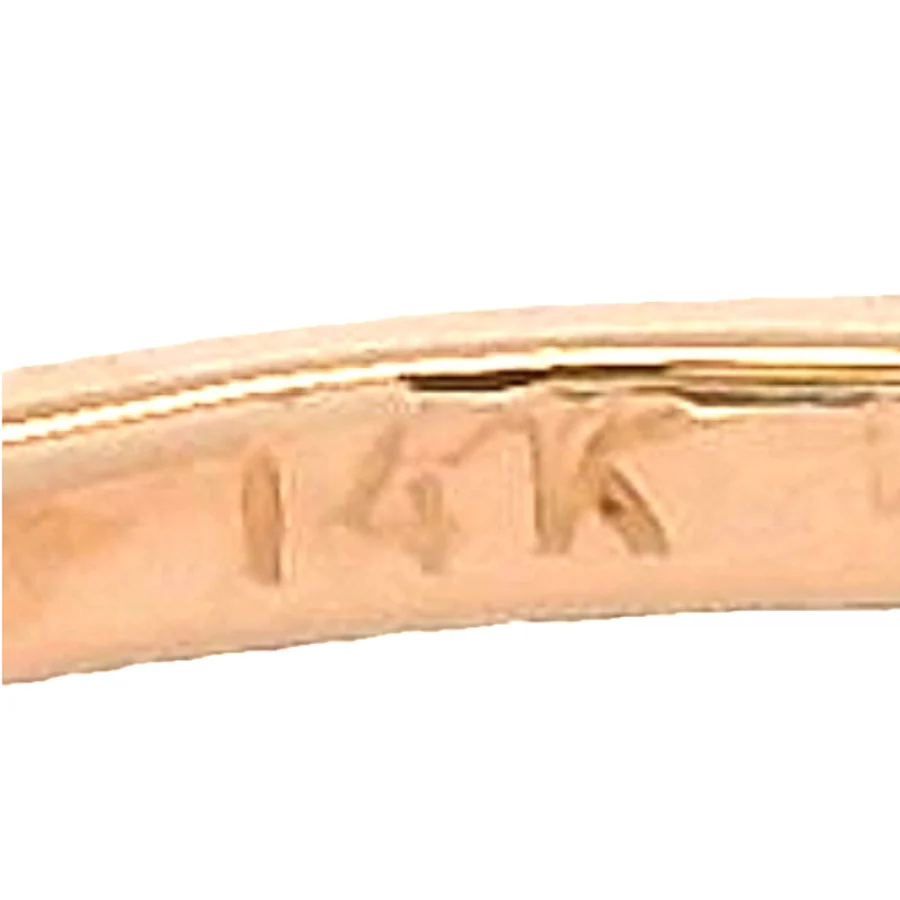 Bezel-Set Diamond Solitaire Wedding Engagement Ring 14kt Rose Gold Stackable (b) - Image 5