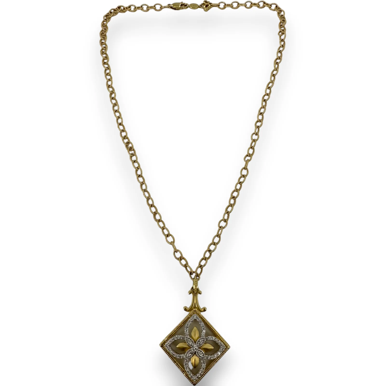 BH Effy Edge Diamond Square Masquerade Pendant cable necklace 14KY 585 Yellow Gold - Image 3