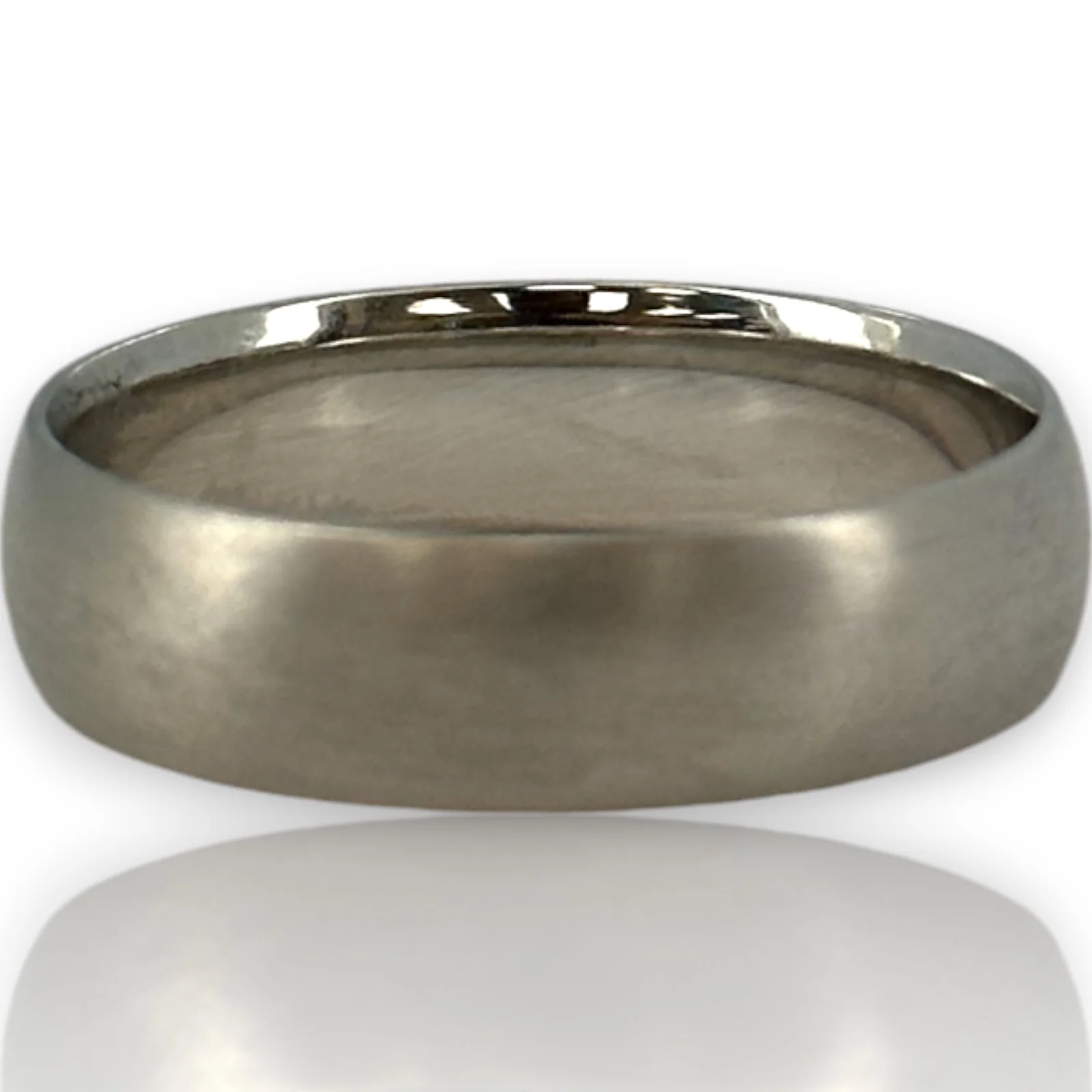 Blue Nile Matte 6mm Classic Wedding Band Ring in Solid 14k White Brushed Gold Size 10.5 - Image 2