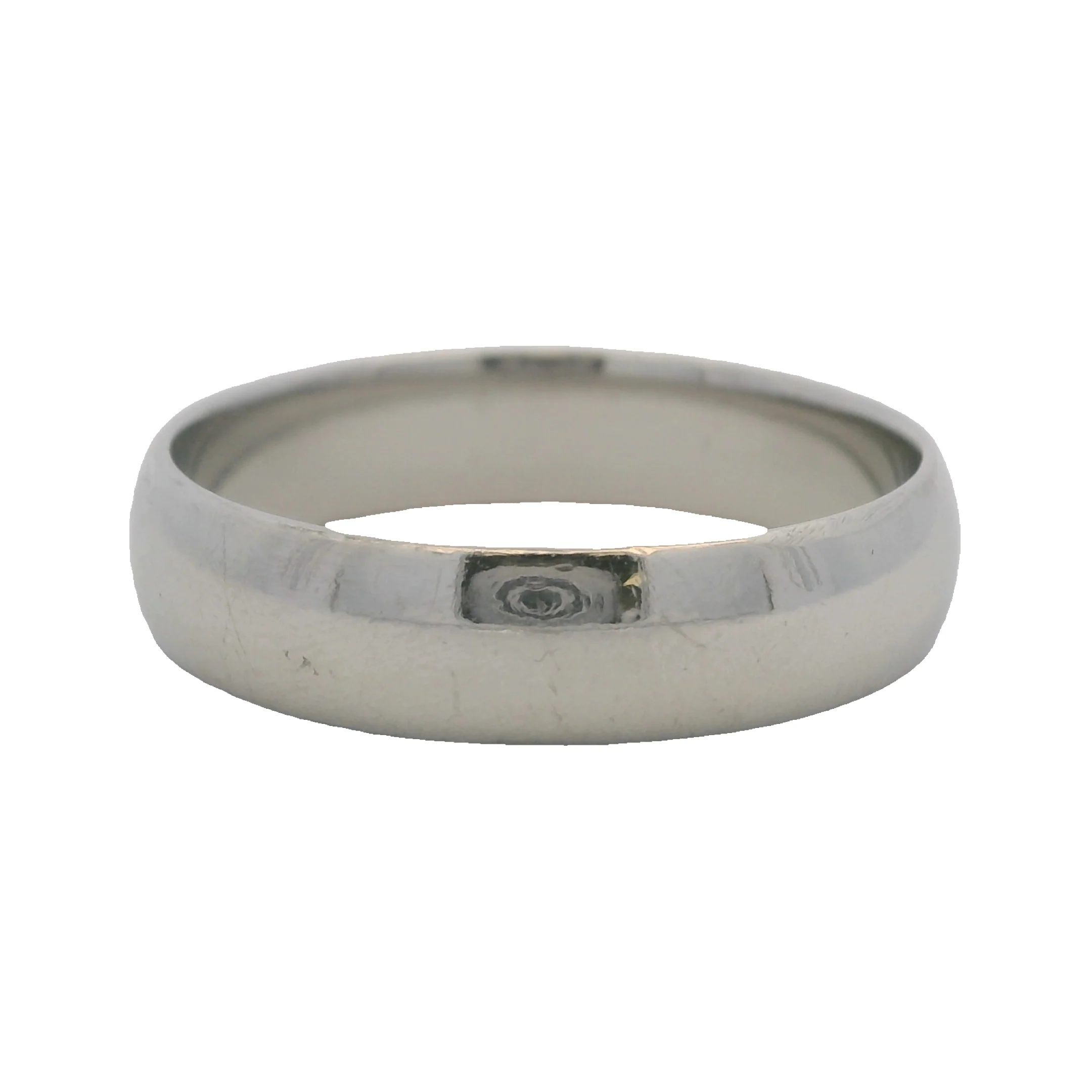 Blue Nile Men's Solid 900 Platinum 5mm D-Shape Wedding Band Ring Size 9