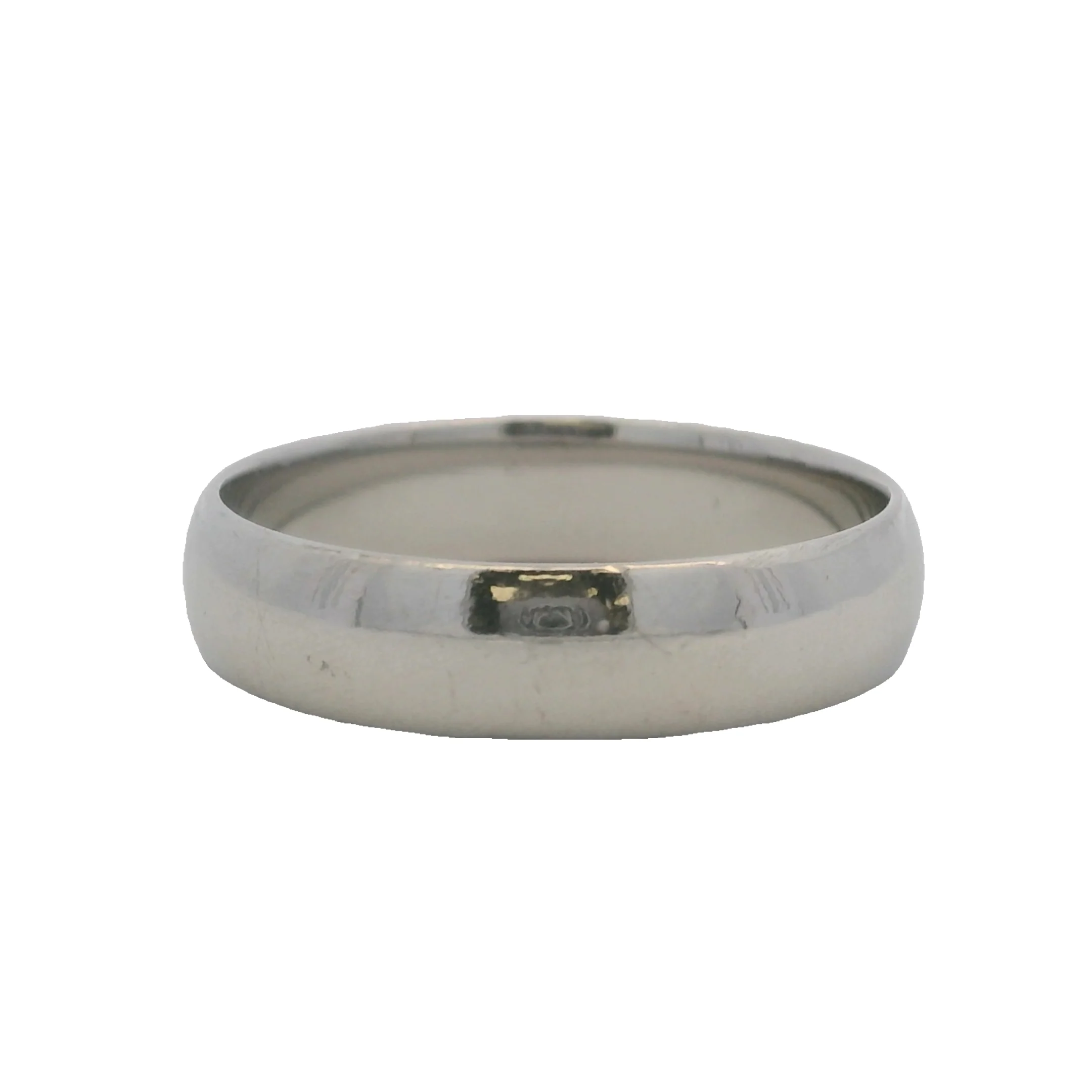 Blue Nile Men's Solid 900 Platinum 5mm D-Shape Wedding Band Ring Size 9 - Image 3