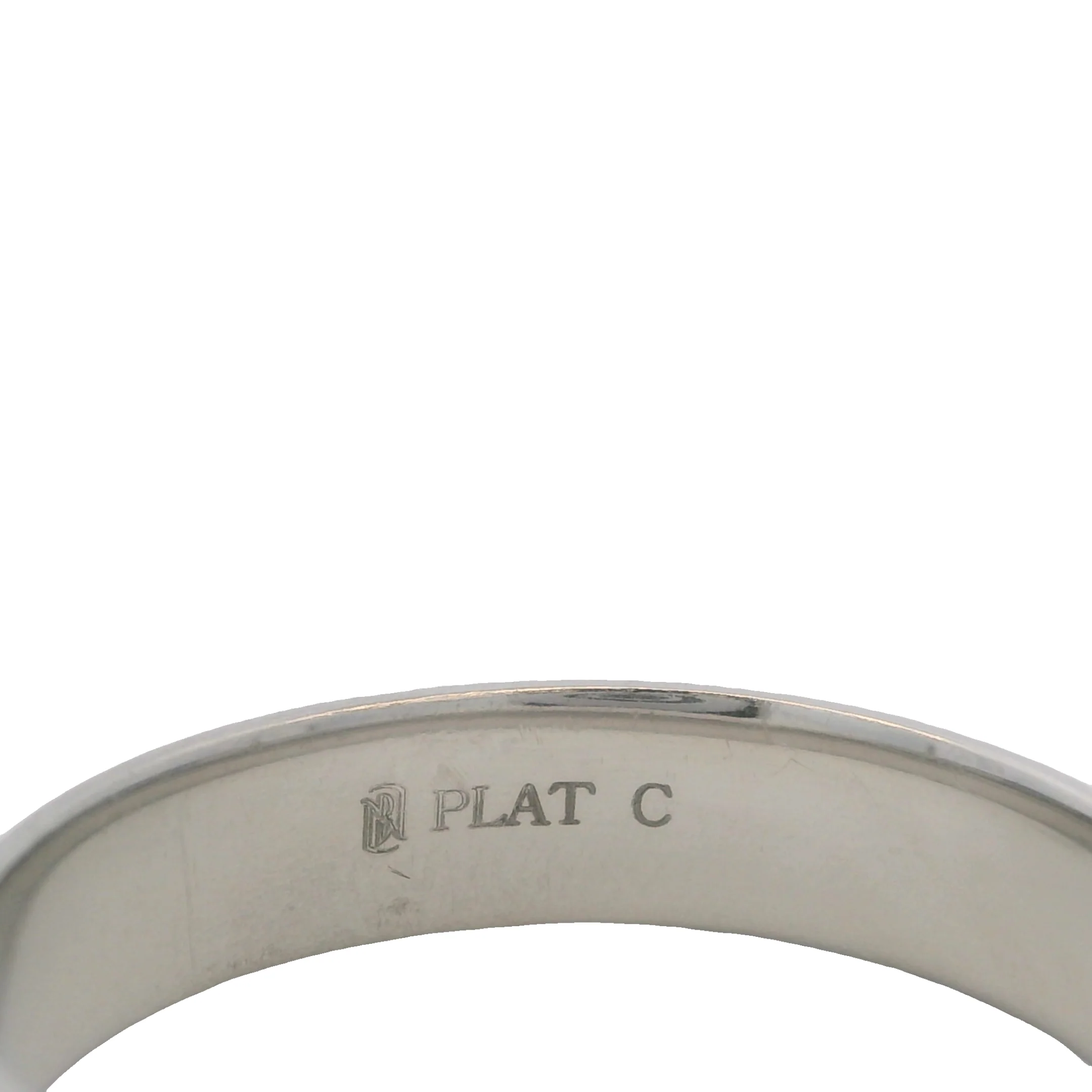 Blue Nile Men's Solid 900 Platinum 5mm D-Shape Wedding Band Ring Size 9 - Image 4