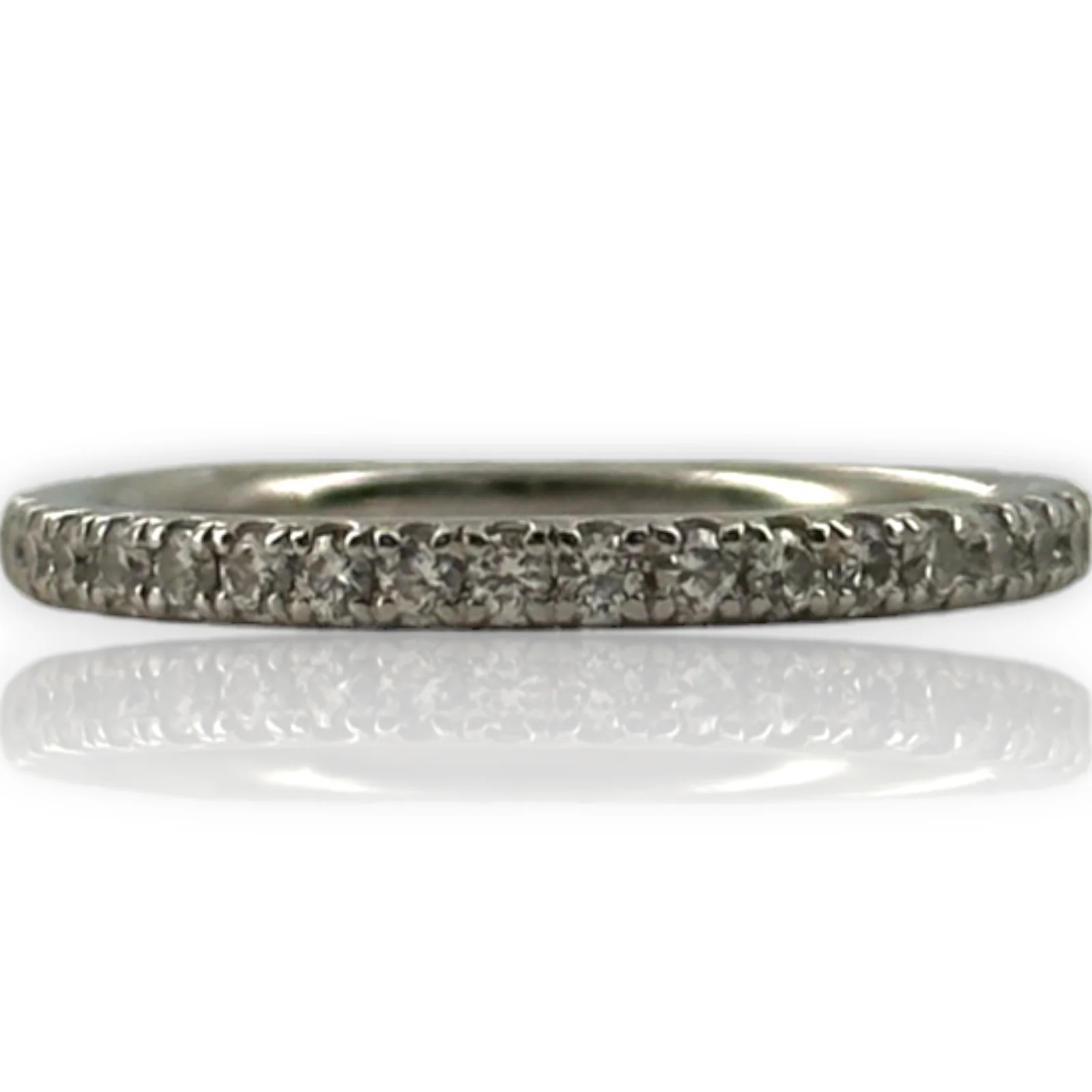 Blue Nile Platinum Diamond Wedding Band 2mm Pave Diamond Wedding Ring Size 6.25