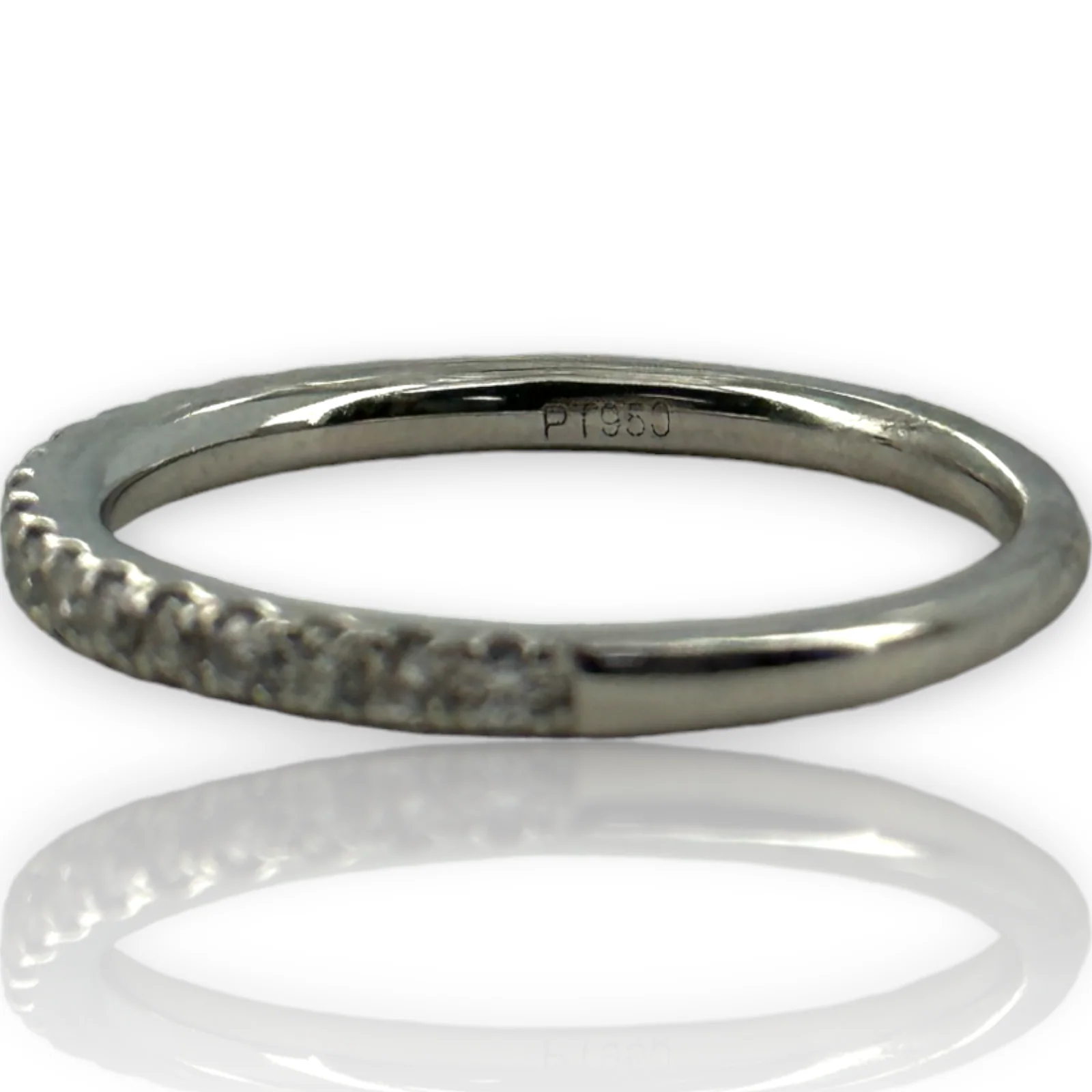 Blue Nile Platinum Diamond Wedding Band 2mm Pave Diamond Wedding Ring Size 6.25 - Image 3