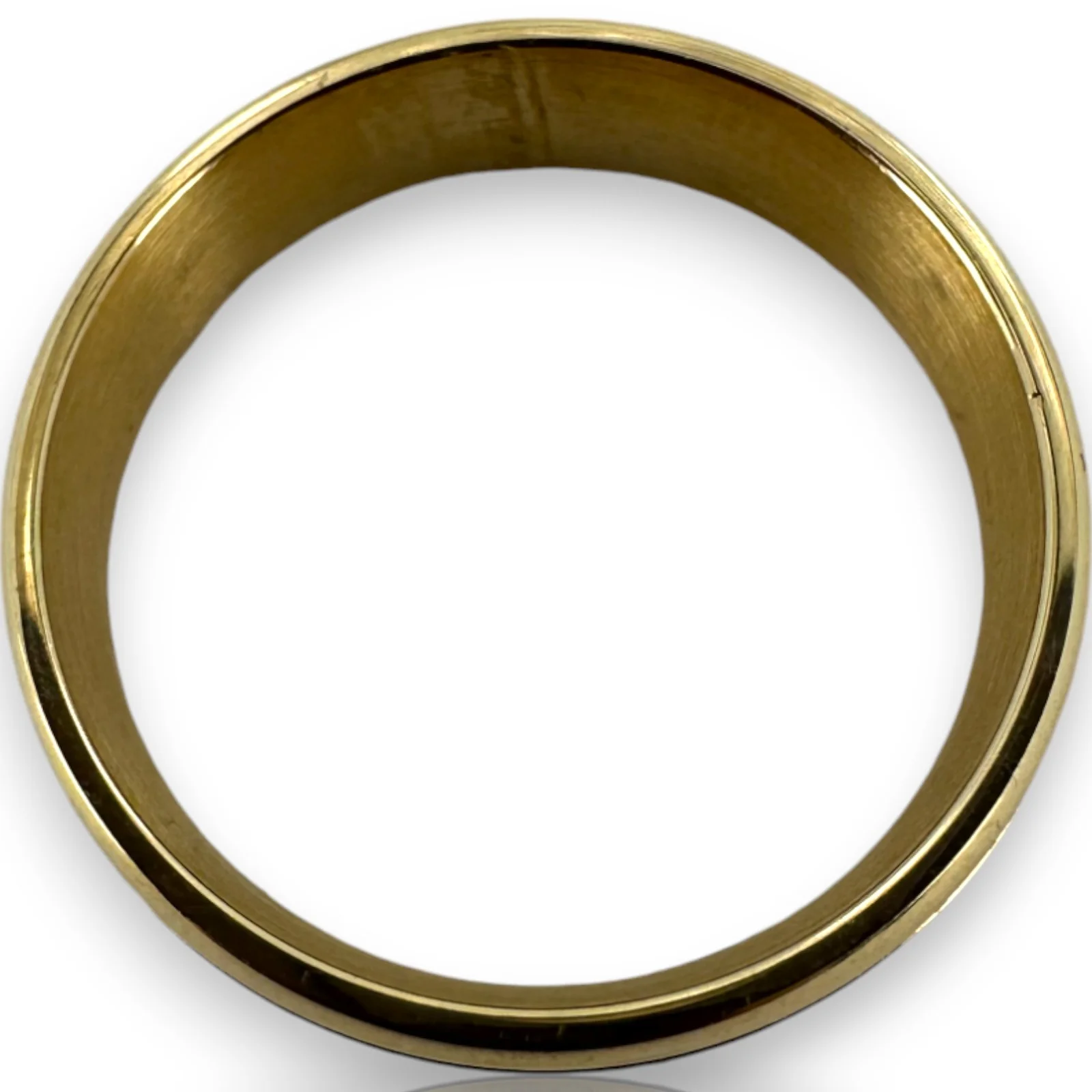Blue Nile Retired Solid 14kt Yellow Gold Brushed Satin Finish Wedding Band Ring with Polished Sides Size 8.5 - Image 5