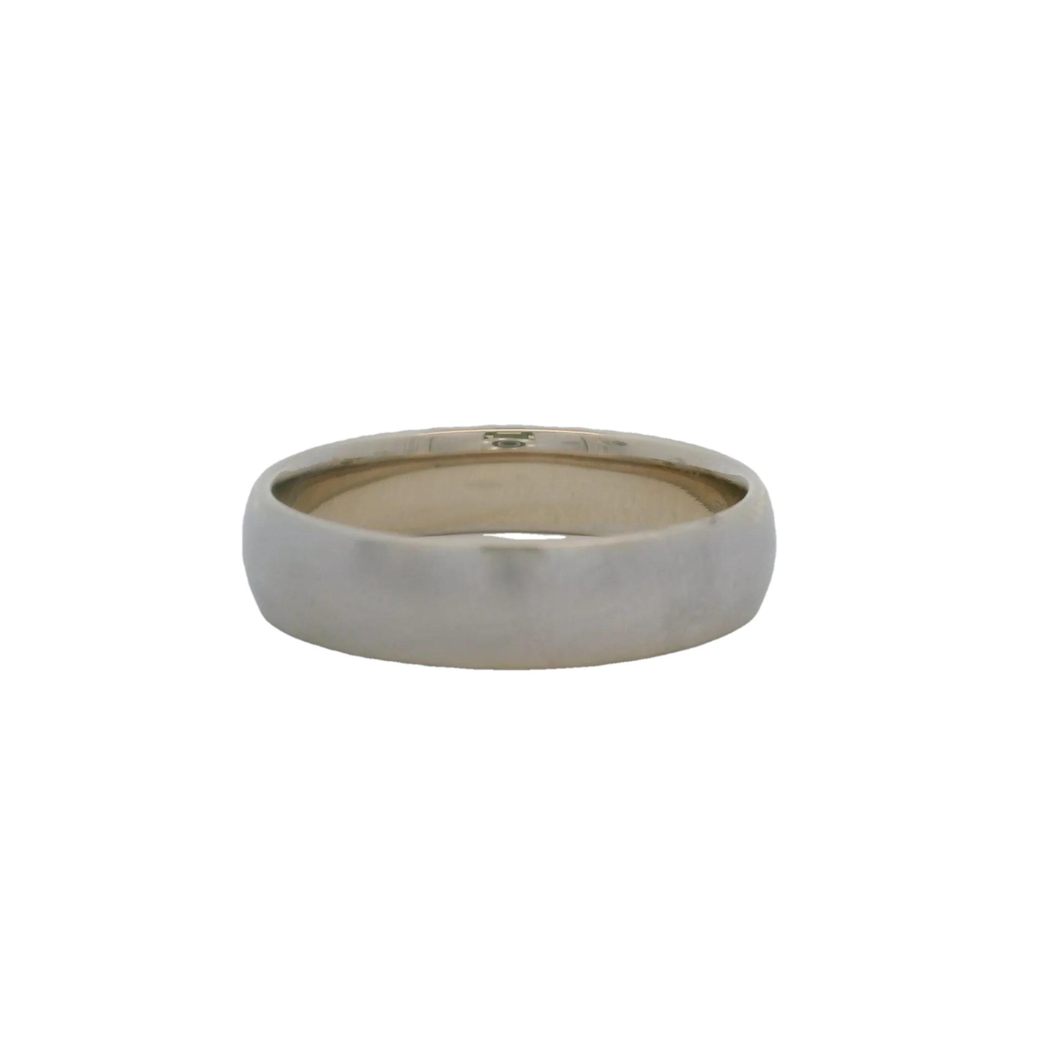 Blue Nile Solid 14kt White Gold 5mm Brushed Matte Gold Band Ring Size 8.5 - Image 5