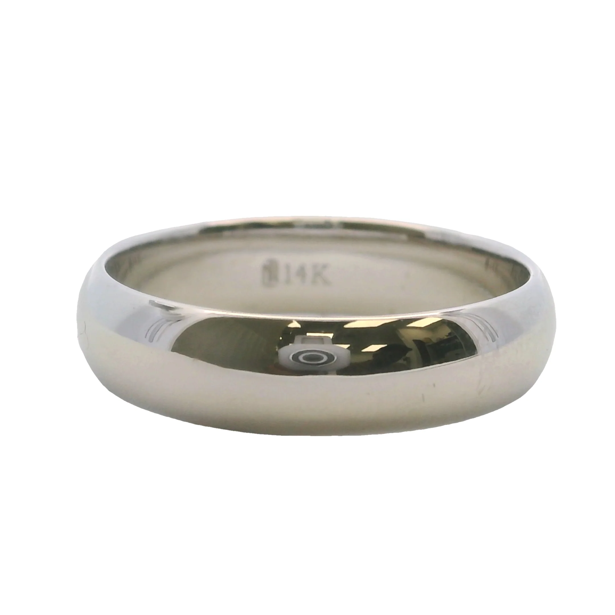Blue Nile Solid 14kt White Gold 5mm Classic D-Shape Band Ring Size 8.5
