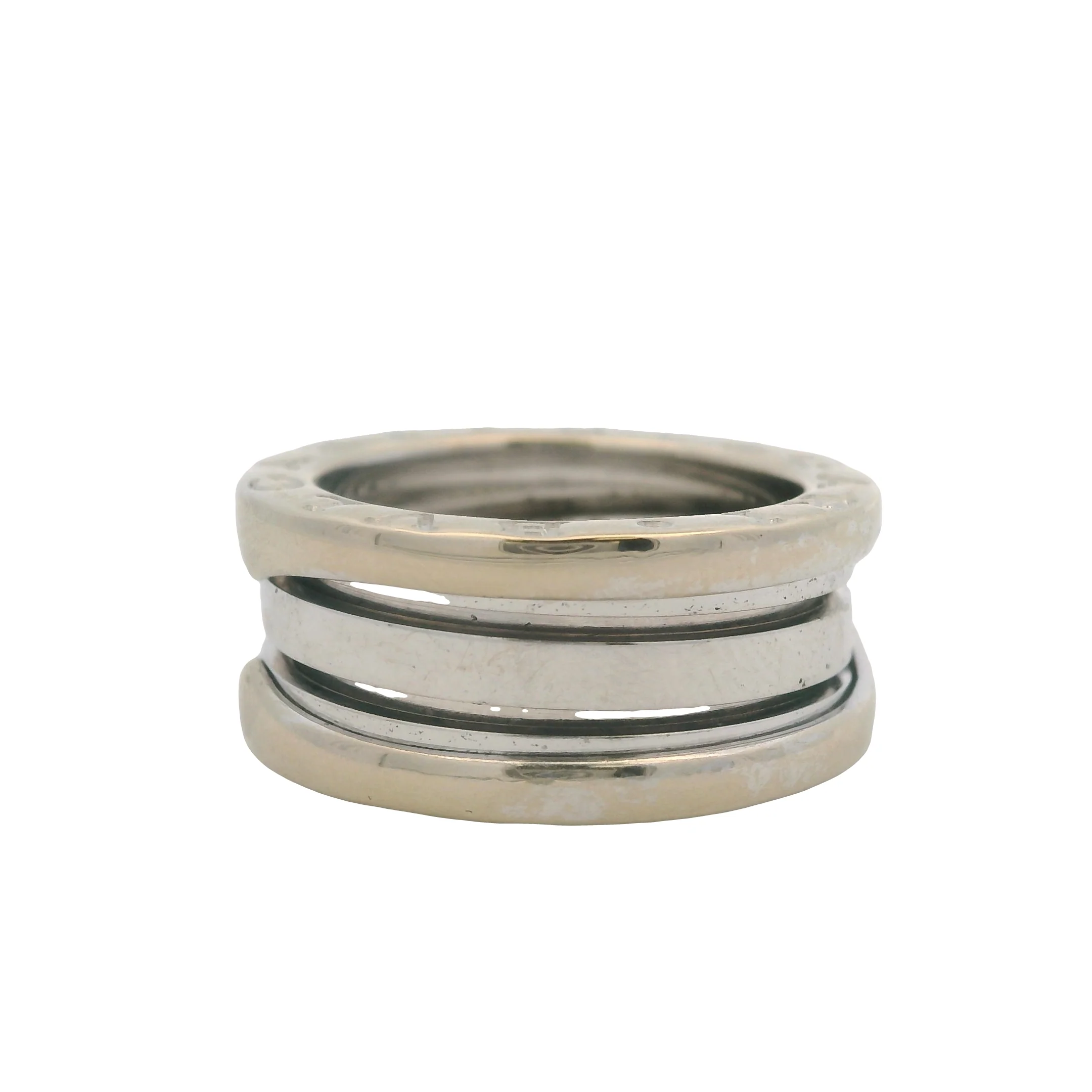 Bulgari Bvlgari Solid 18kt White Gold 7.8mm Wide B.zero1 3-Band Ring Size 4 - Image 2