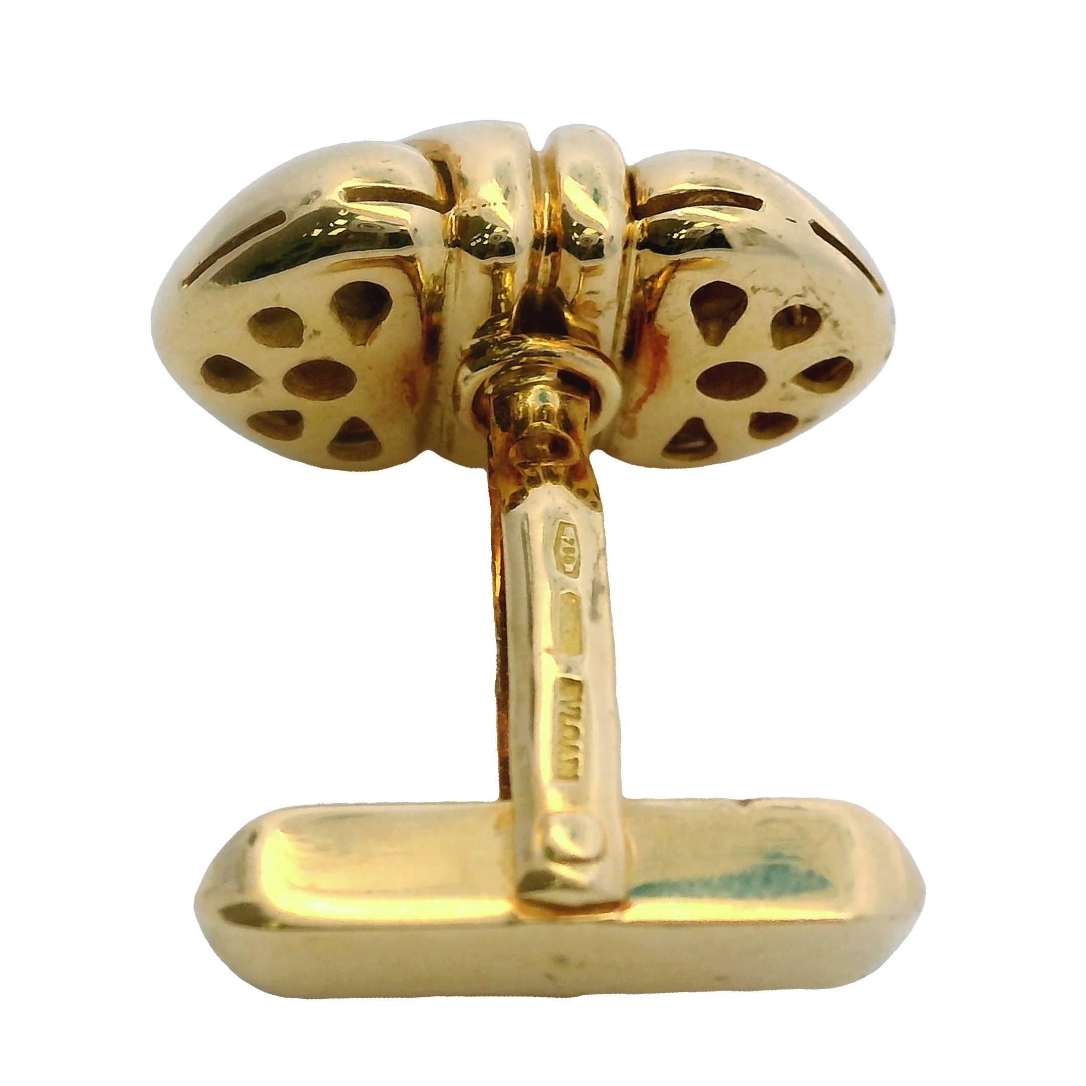 Bulgari Bvlgari Solid 18kt Yellow Gold Doppio Cuore Knot 19g Cufflinks Made in Italy - Image 6