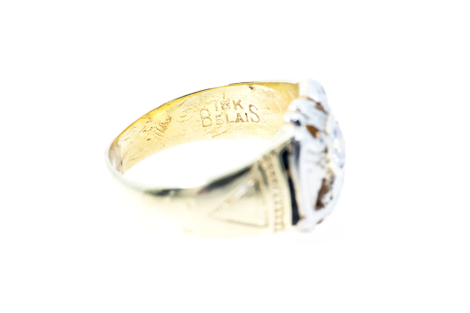 Byzantine 14k 585 Yellow White Gold Eagle Diamond Ring Size 3 - Image 5