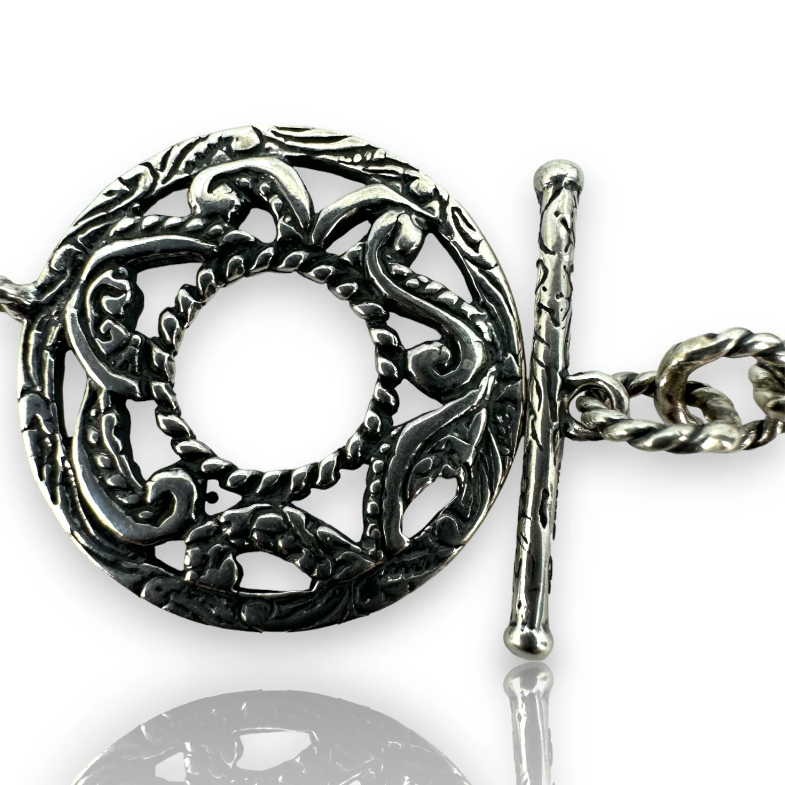 Carolyn Pollack Relios 925 Sterling Silver 925 Multiple Disc Toggle Bracelet - Image 3
