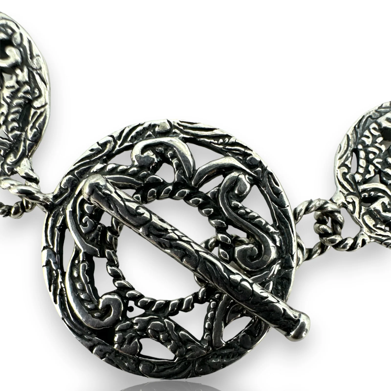 Carolyn Pollack Relios 925 Sterling Silver 925 Multiple Disc Toggle Bracelet - Image 4