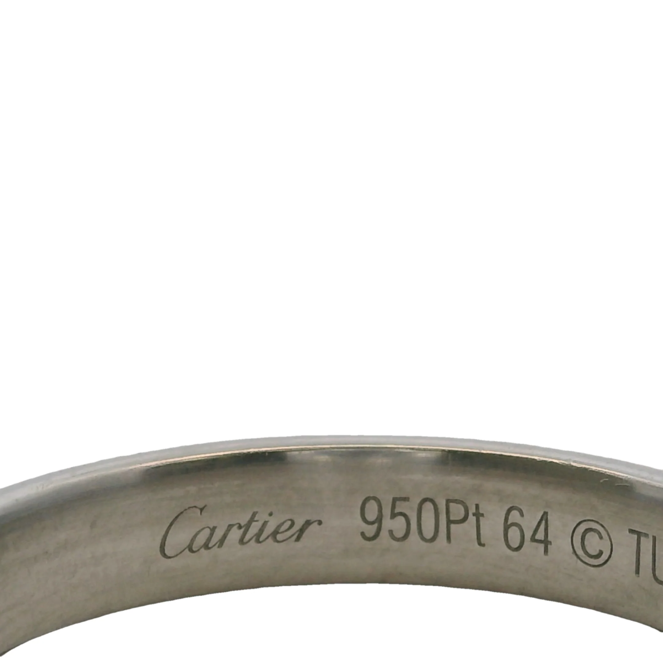 Cartier 4mm Solid Platinum 1895 Wedding Band Ring With Added Stippled Texture Size 10.75 - Image 4