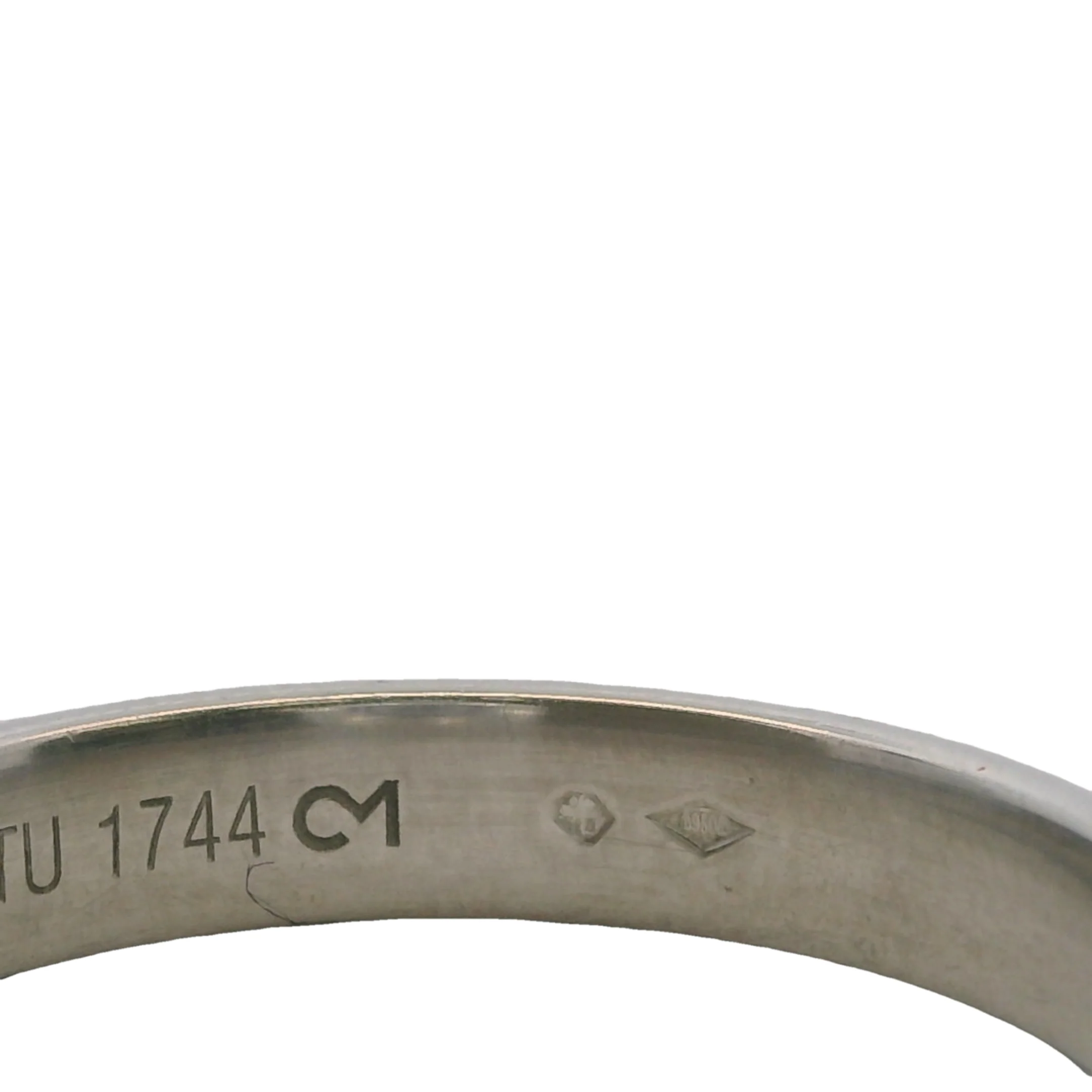 Cartier 4mm Solid Platinum 1895 Wedding Band Ring With Added Stippled Texture Size 10.75 - Image 5