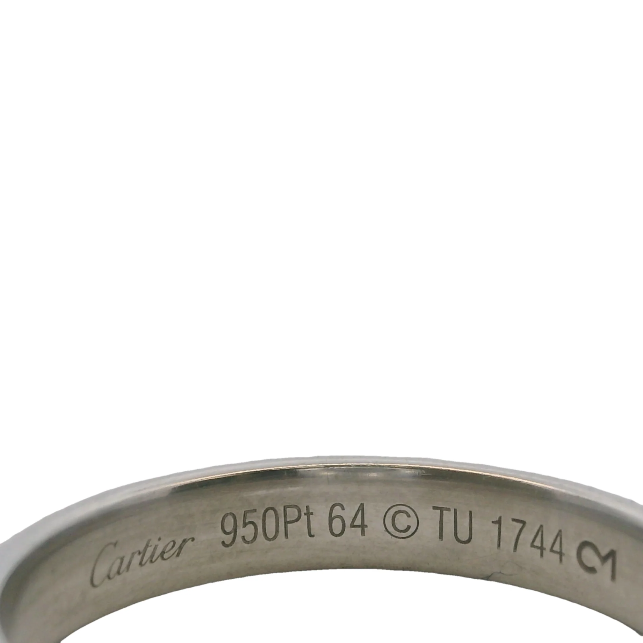 Cartier 4mm Solid Platinum 1895 Wedding Band Ring With Added Stippled Texture Size 10.75 - Image 6