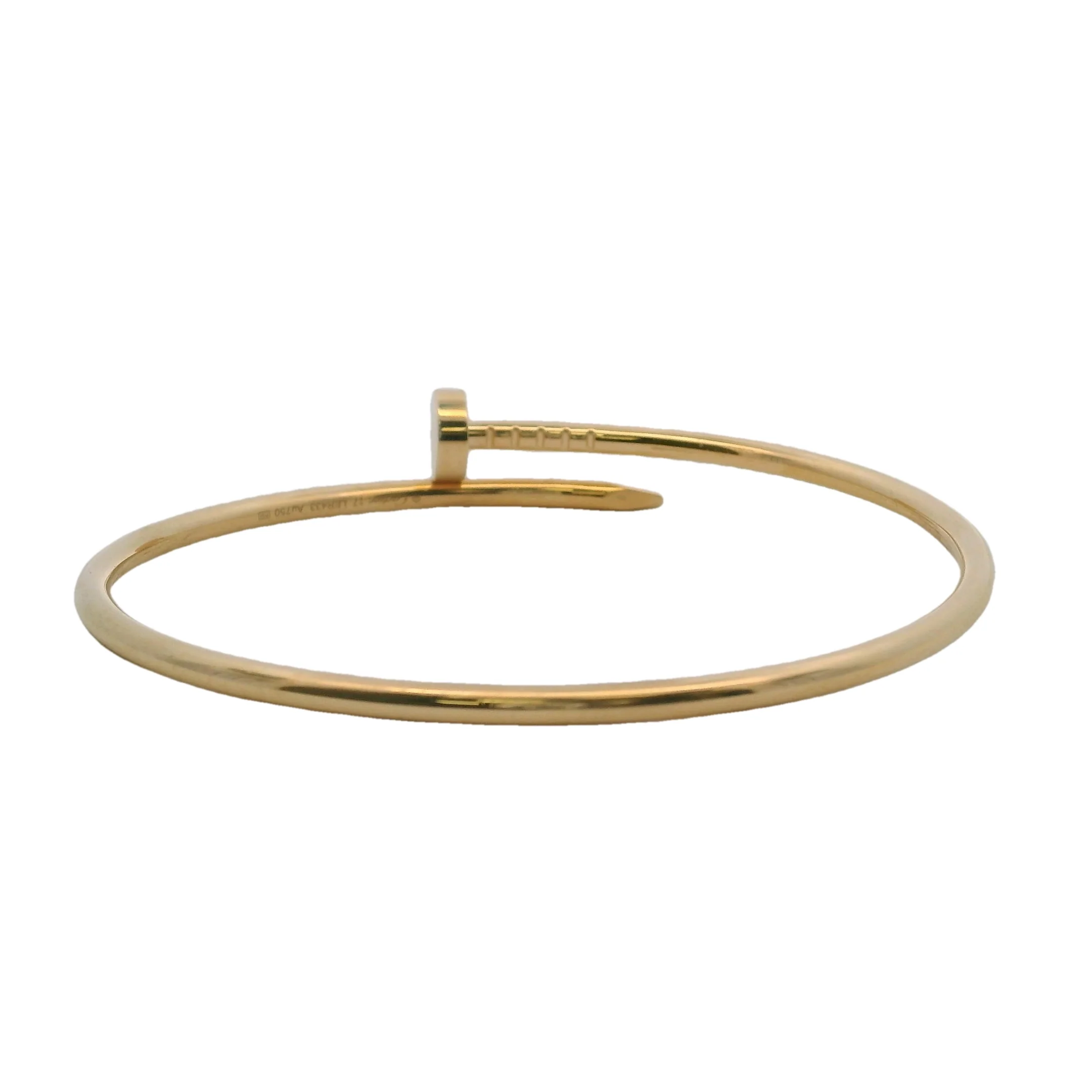 Cartier Small Model Juste un Clou Nail Bangle Bracelet in 18kt Yellow Gold Size 17 6.7" - Image 3