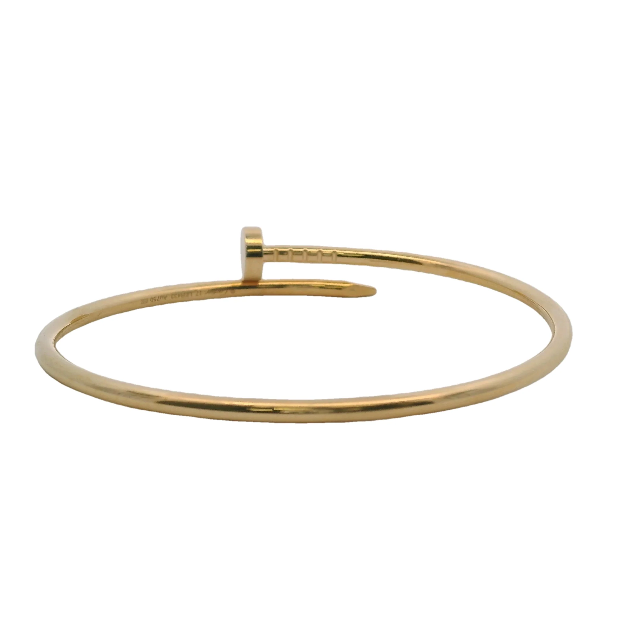 Cartier Small Model Juste un Clou Nail Bangle Bracelet in 18kt Yellow Gold Size 17 6.7" - Image 4
