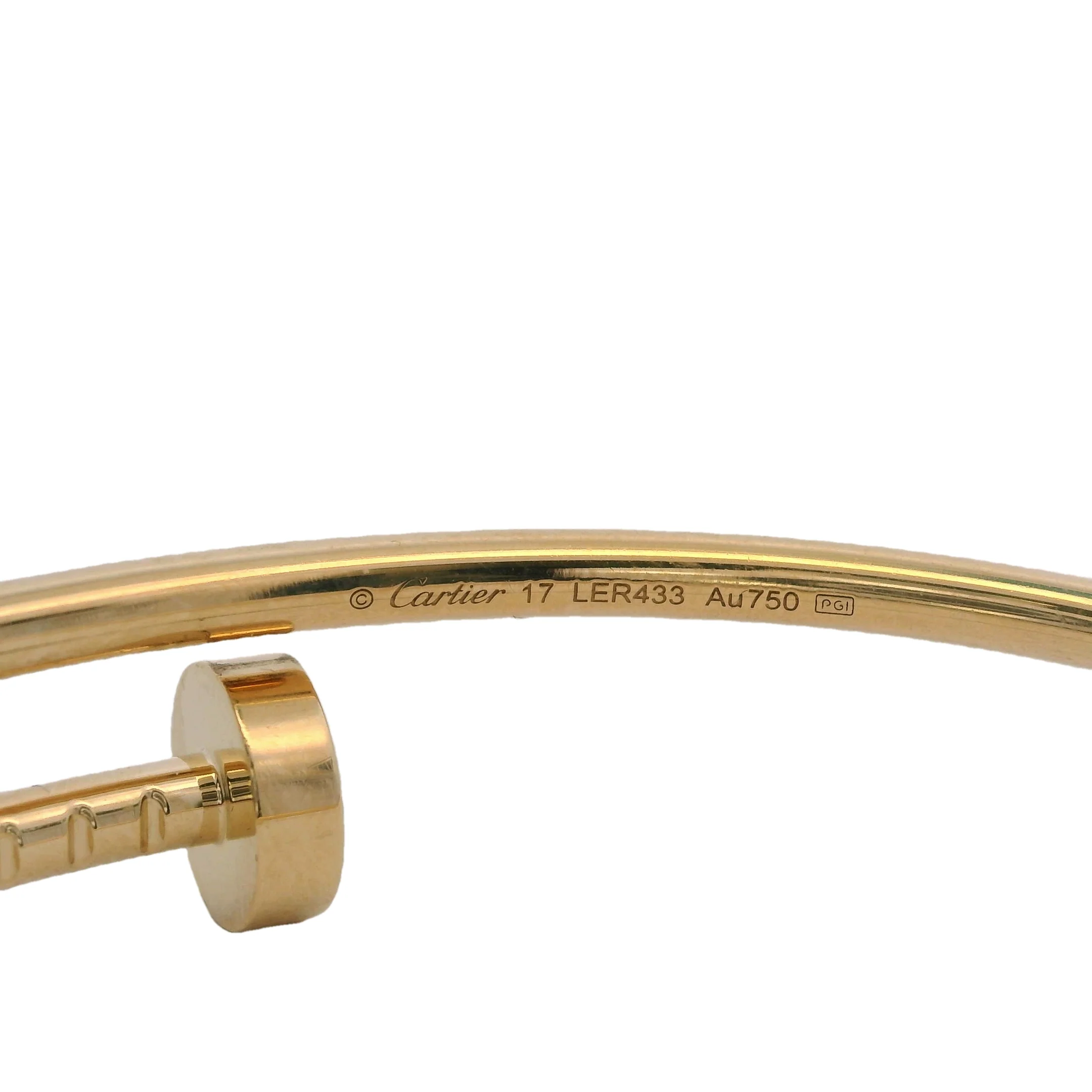 Cartier Small Model Juste un Clou Nail Bangle Bracelet in 18kt Yellow Gold Size 17 6.7" - Image 7