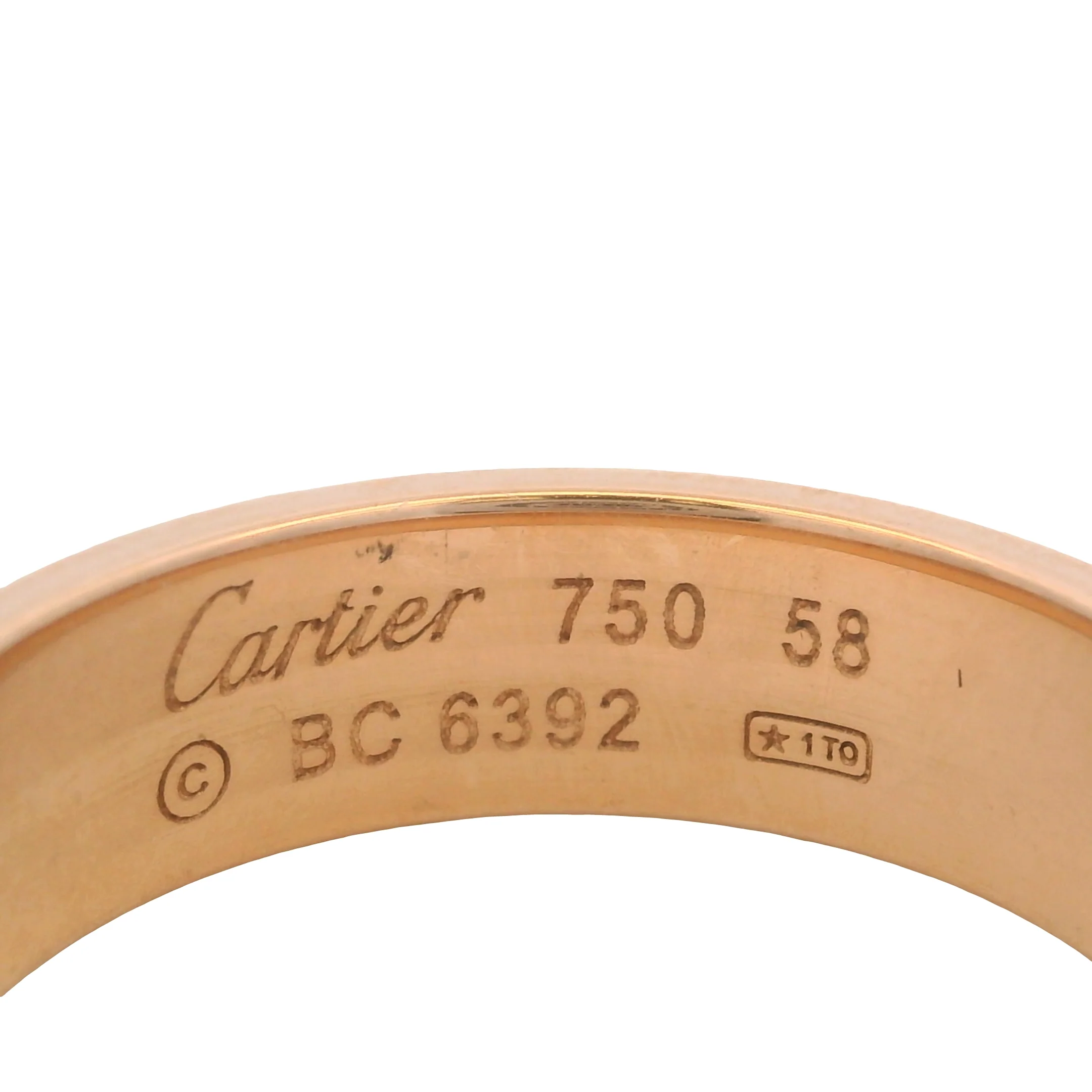Cartier Solid 18k Rose Gold Love Screw Motif 6mm Wide Ring Size 8.5 - Image 3