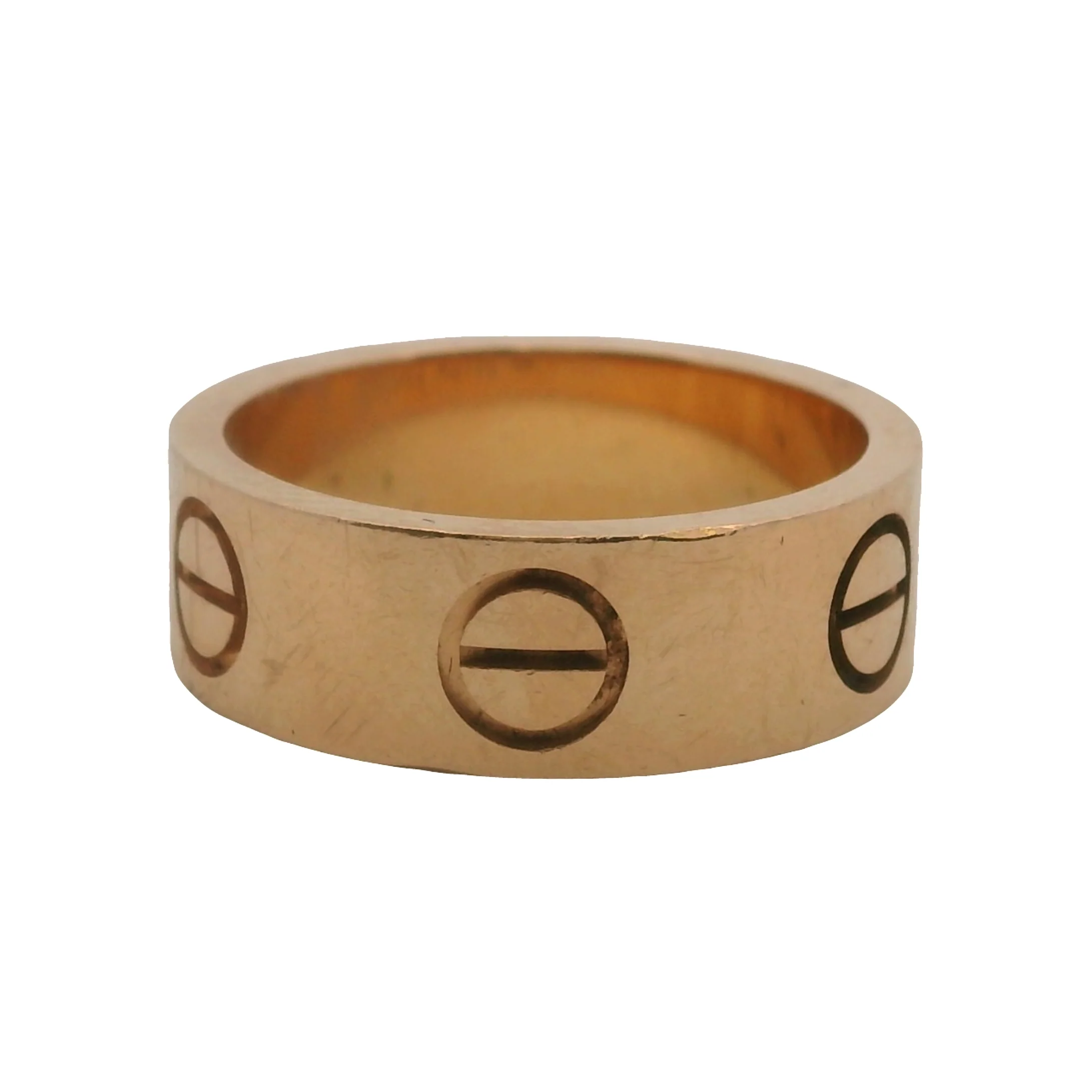 Cartier Solid 18kt Rose Gold Classic Love Ring 6mm Band Size 5.75 - Image 2