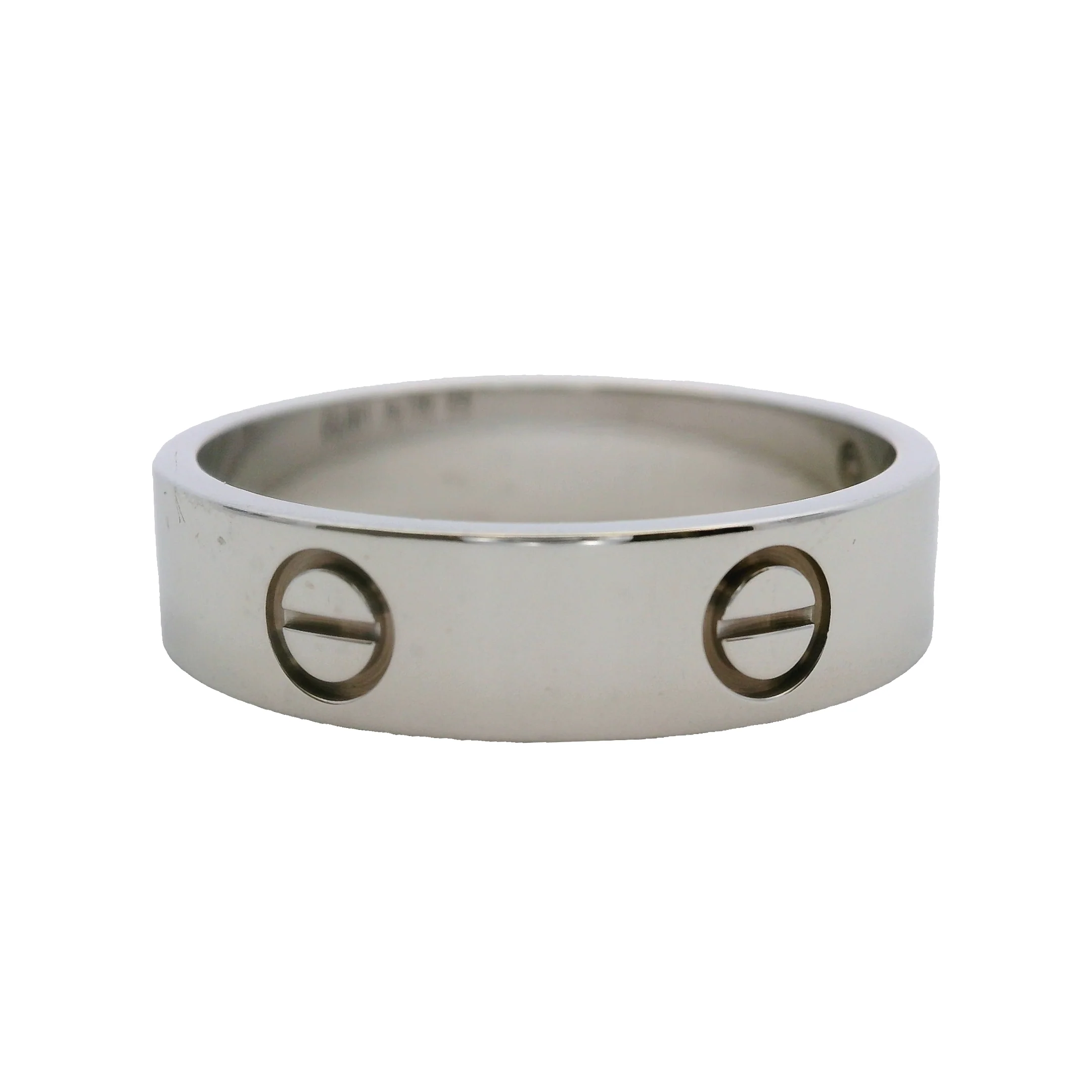 Cartier Solid 18kt White Gold Classic 5.5mm Love Ring Size 10.5 63 - Image 3