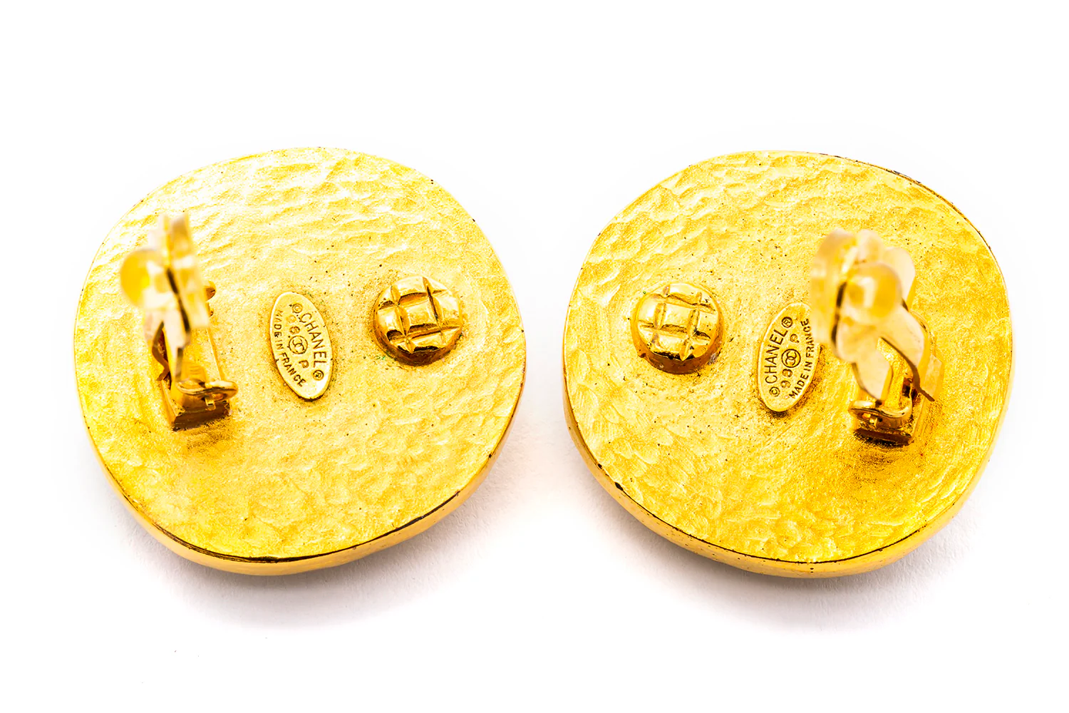 Chanel Double C CC Clip on Designer Earrings Made in France - Image 3