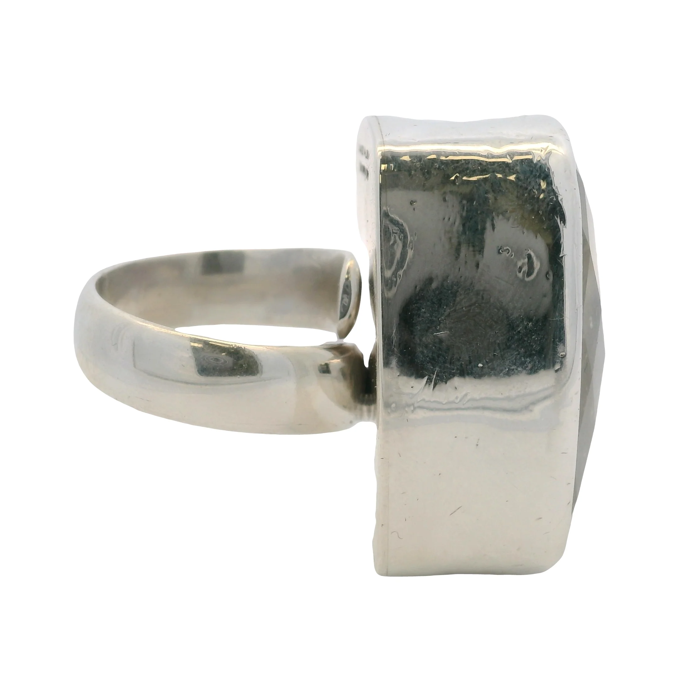 Charles Albert 925 Sterling Silver Large Check-Cut Rutilated Quartz Statement Ring Size 7 - Image 5