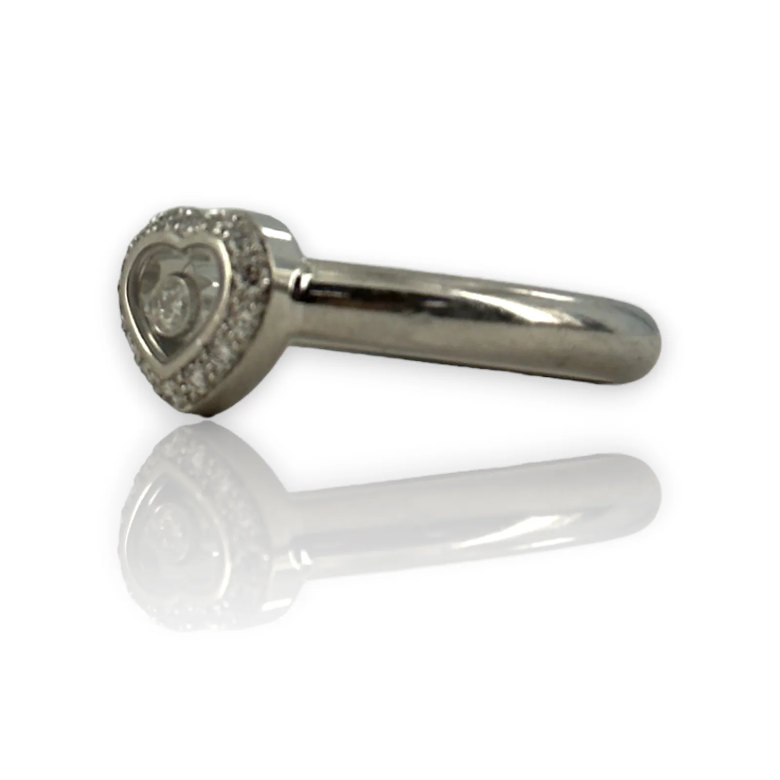 Chopard 18KT 750 White Gold Happy Diamond Ring Size 5.5 - Image 4