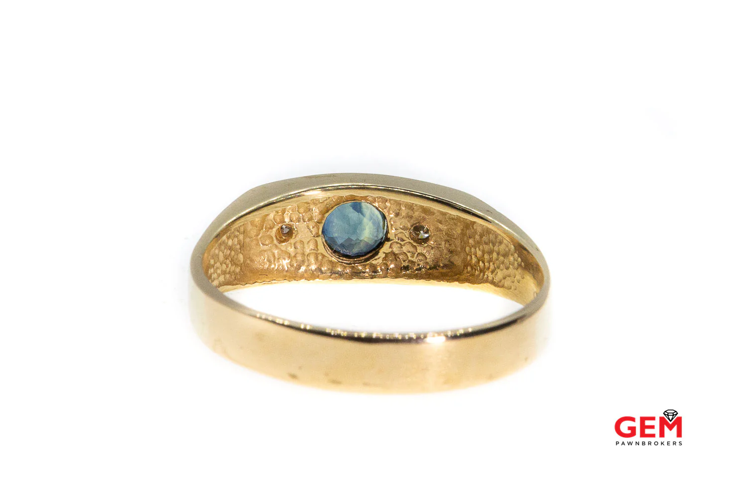 Color Change Sapphire 14k 585 Yellow Gold Diamond Ring Size 11 - Image 3
