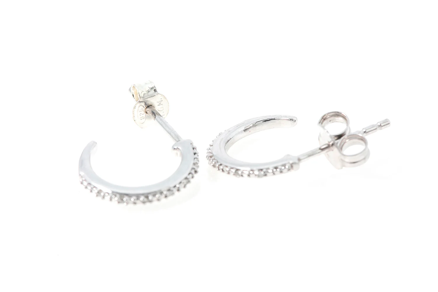 Cubic Zirconia CZ JWBR Zales 925 Sterling Silver Mini Hoop Earrings Kids - Image 3