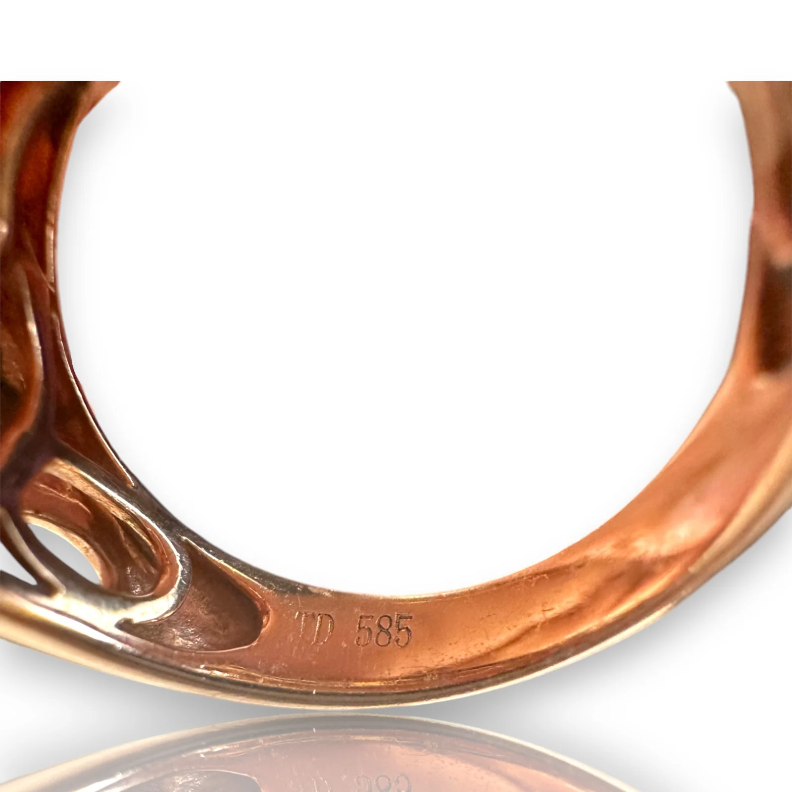 Custom Made Solid 14kt Rose Gold Large Bauble Ring with Simulated Glass Quartz, Lab Rubies, and Diamonds Size 7 - Image 7