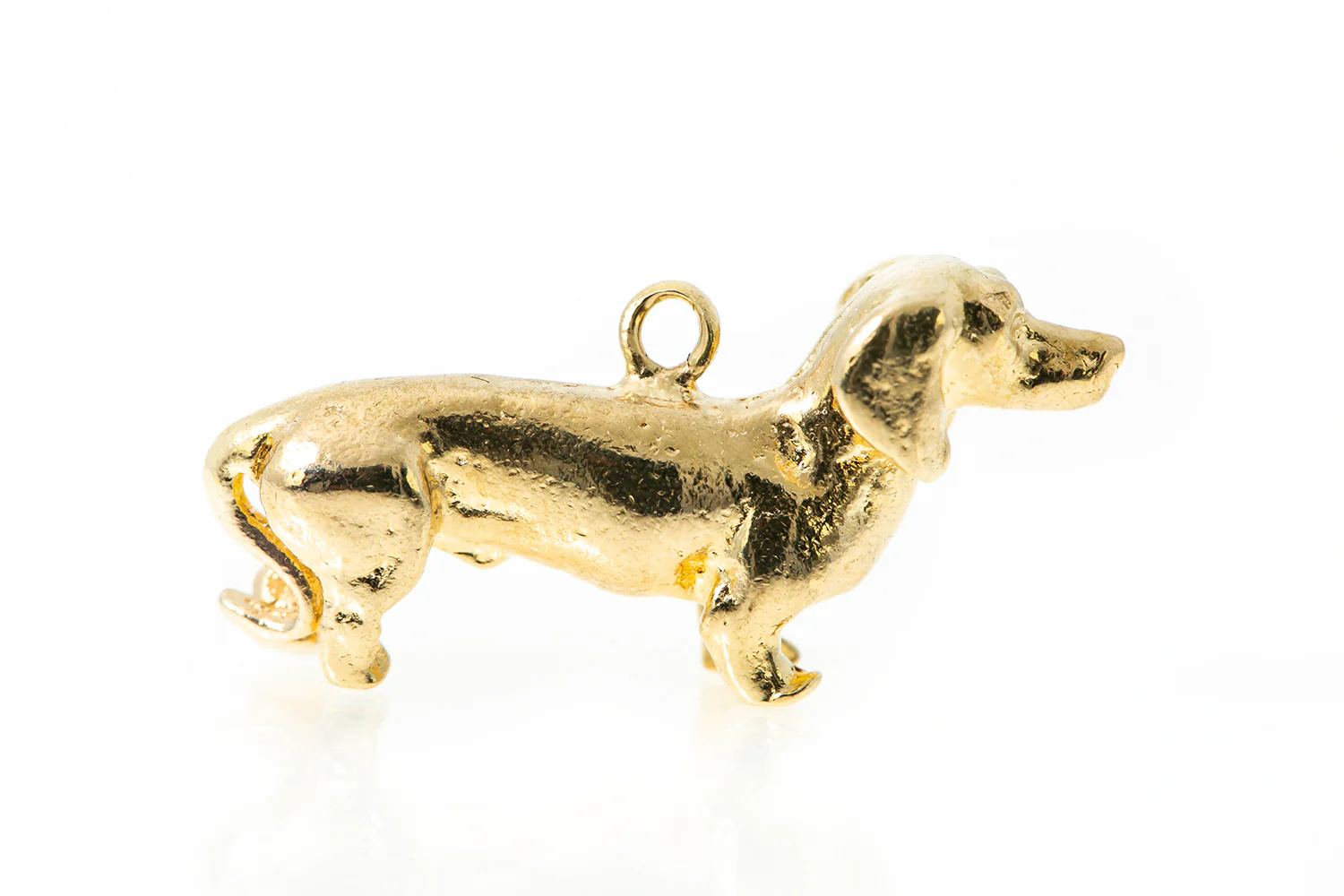 Dachshund Hot Dog Dog Animal Lover 14k 585 Yellow Gold Charm Pendant - Image 4