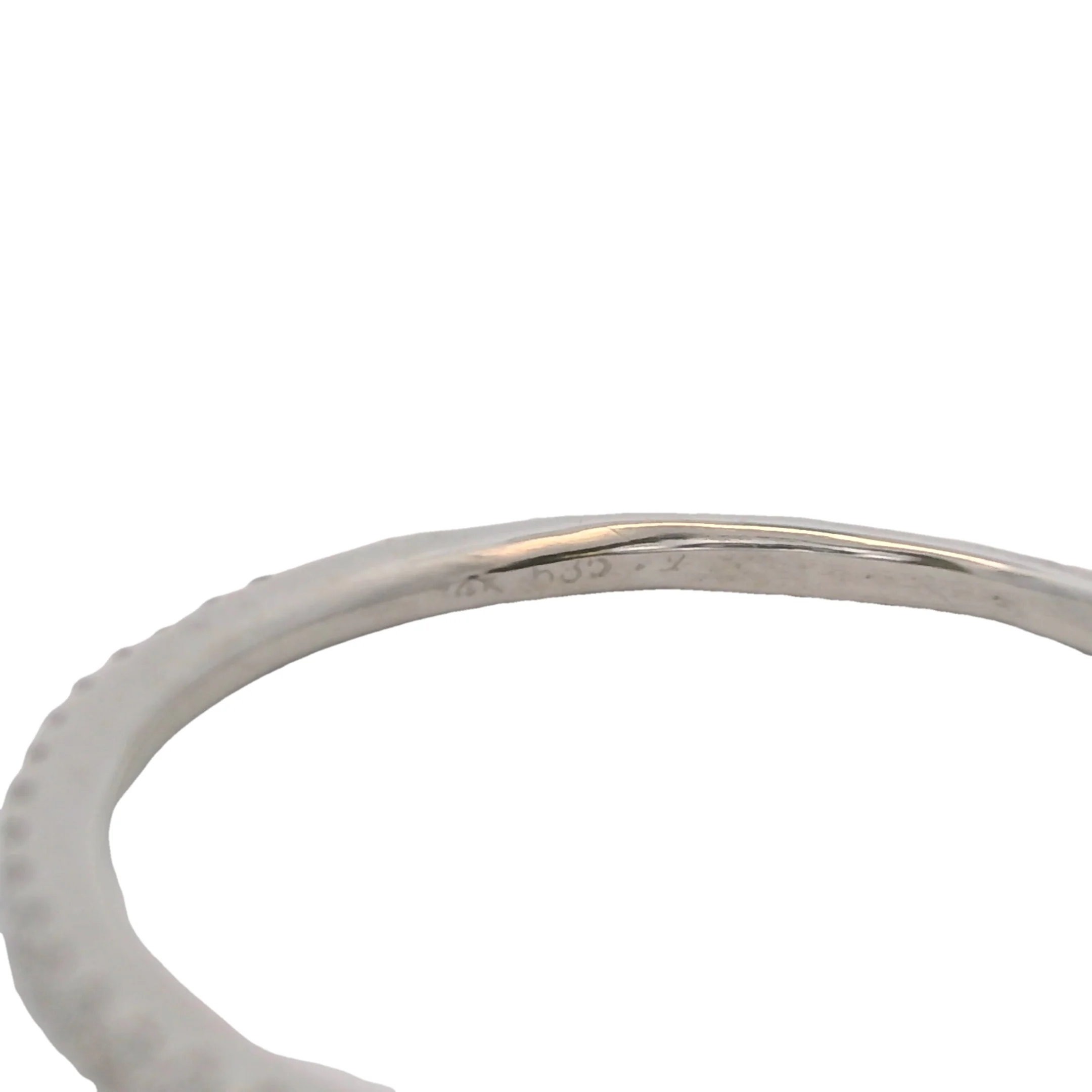 Dainty Solid 14kt White Gold and Diamond 1.2mm Wide Stackable Wedding Band Ring Size 6.75 - Image 5