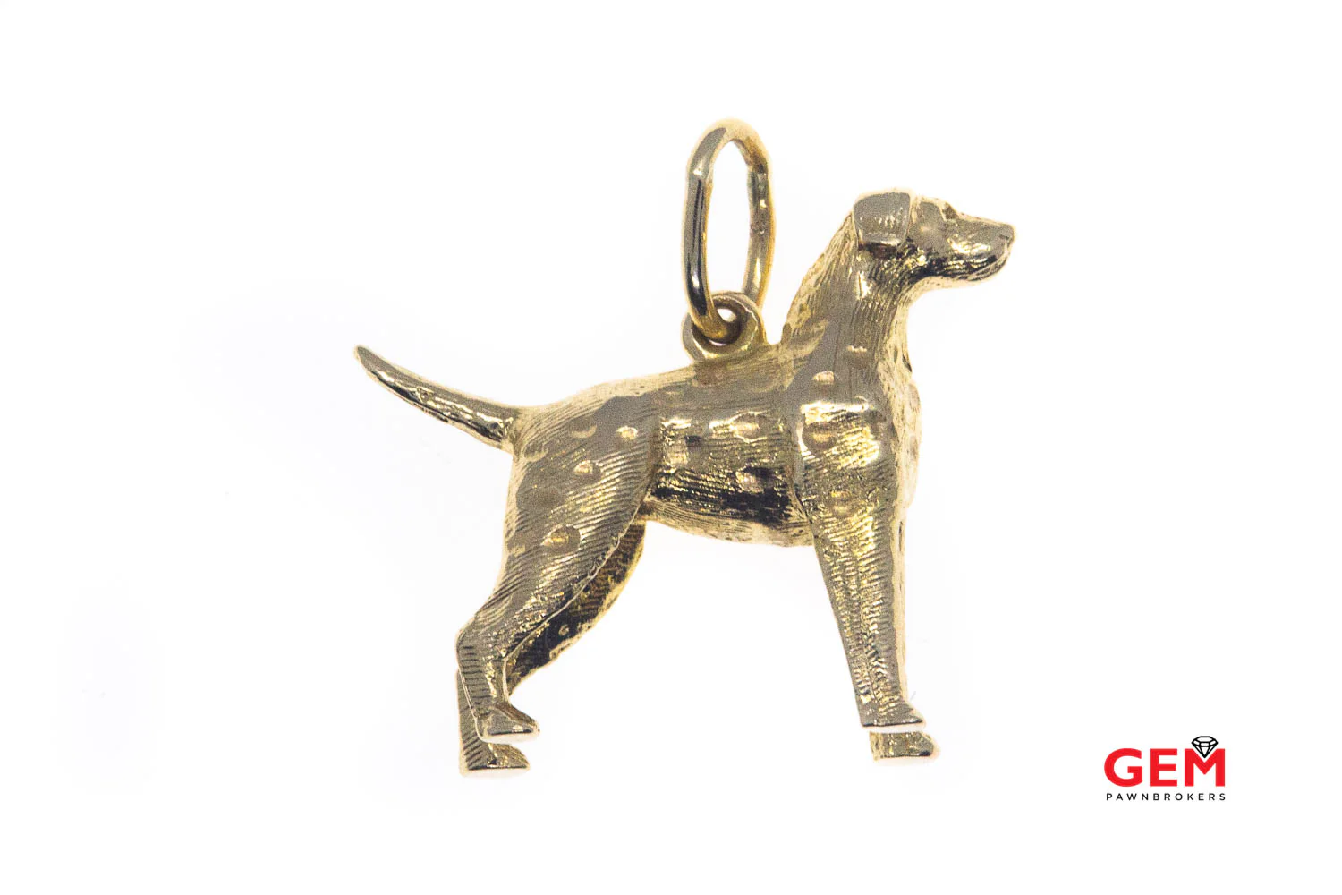 Dalmatian Dog Pet Animal Solid 14K 585 Yellow Gold Charm Pendant - Image 2