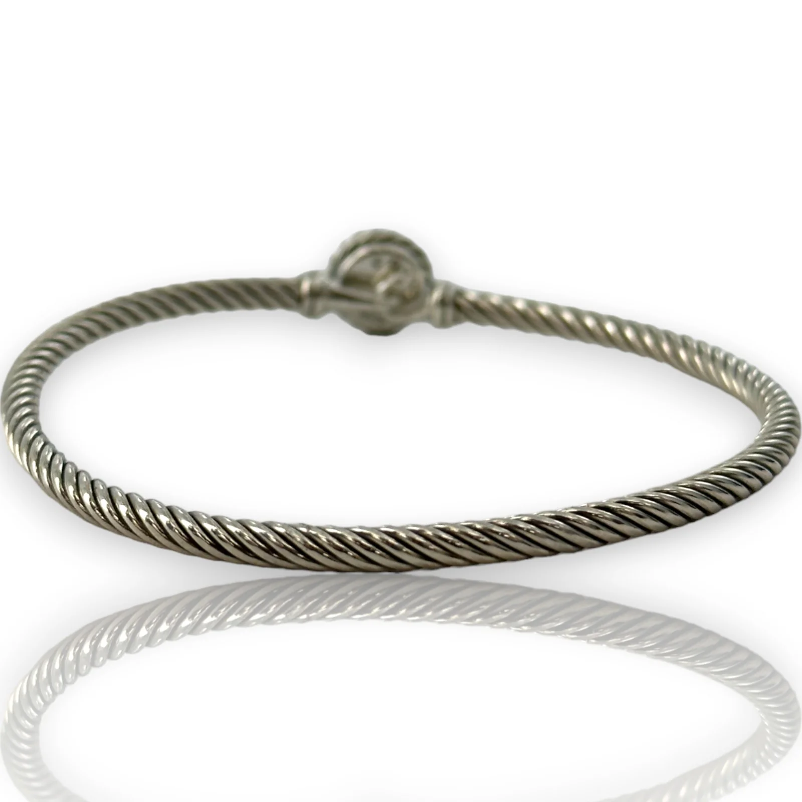 David Yurman DY 925 Sterling Silver Chatelaine® Bracelet with Turquoise Size L 7" - Image 4