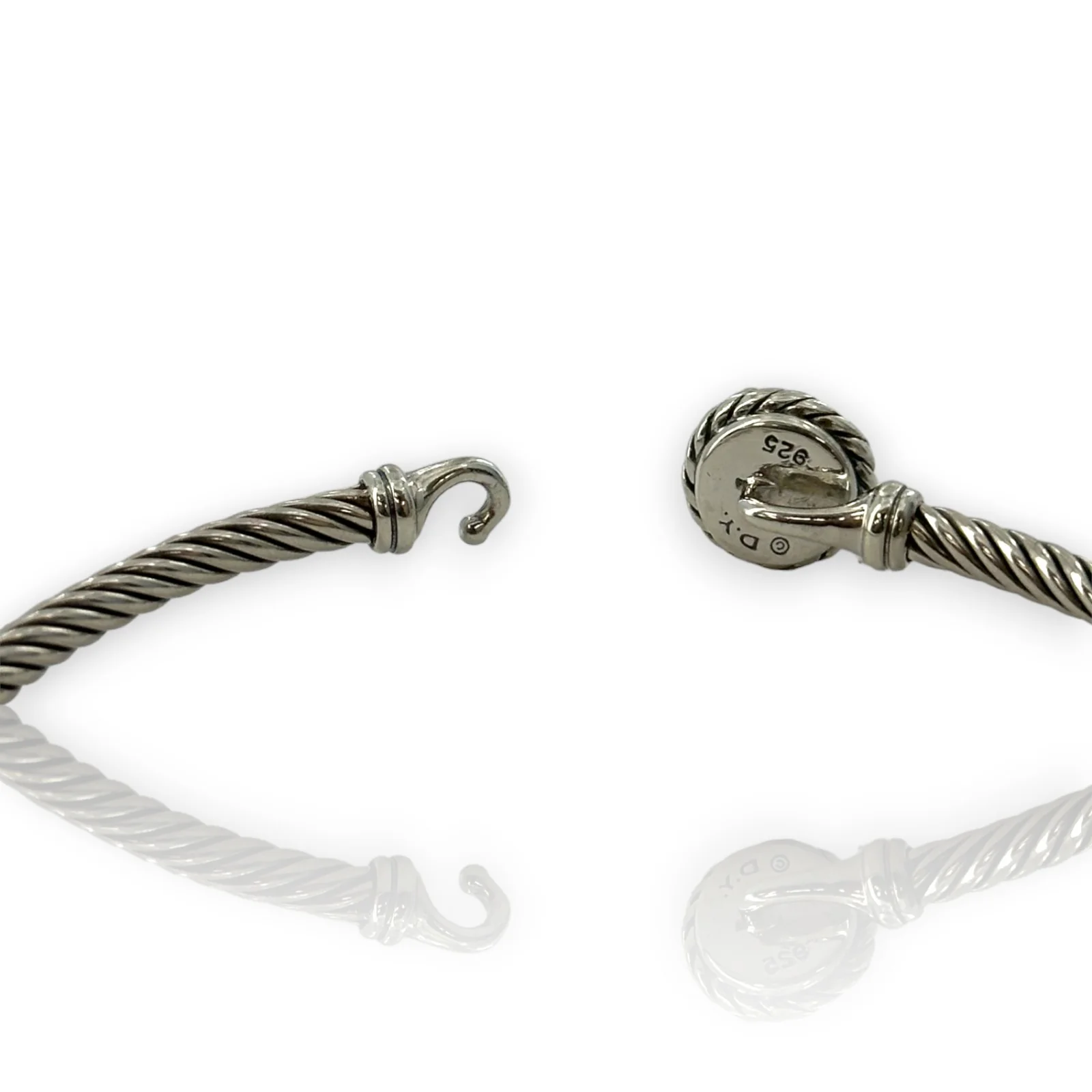 David Yurman DY 925 Sterling Silver Chatelaine® Bracelet with Turquoise Size L 7" - Image 7