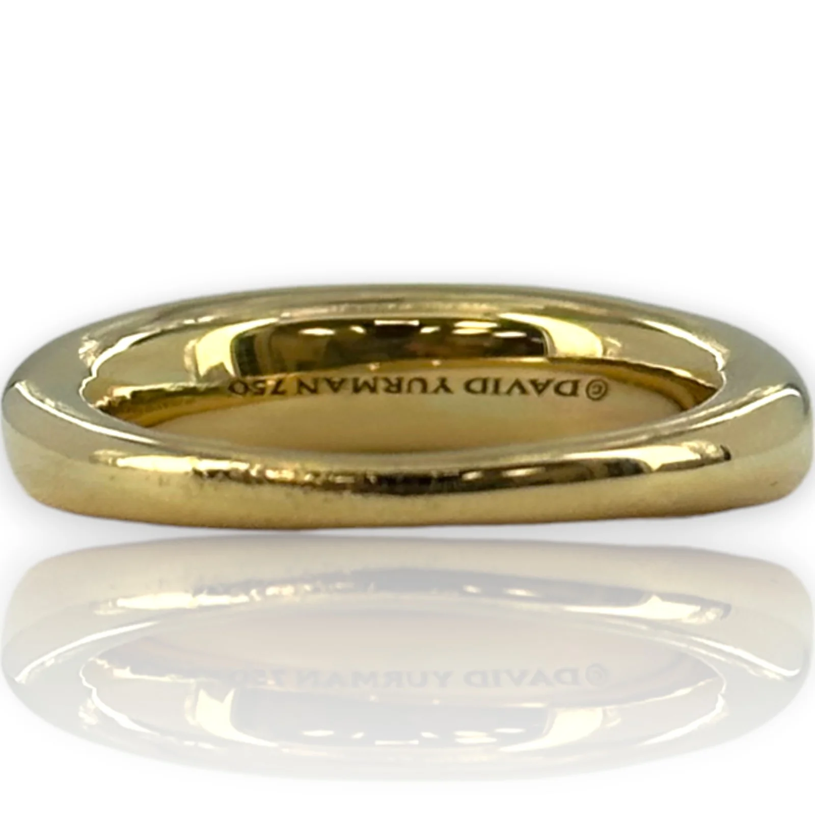 David Yurman Signed Solid 18kt Yellow Gold Everyday Wearable Solid Metal Dome Ring Size 7 - Image 4