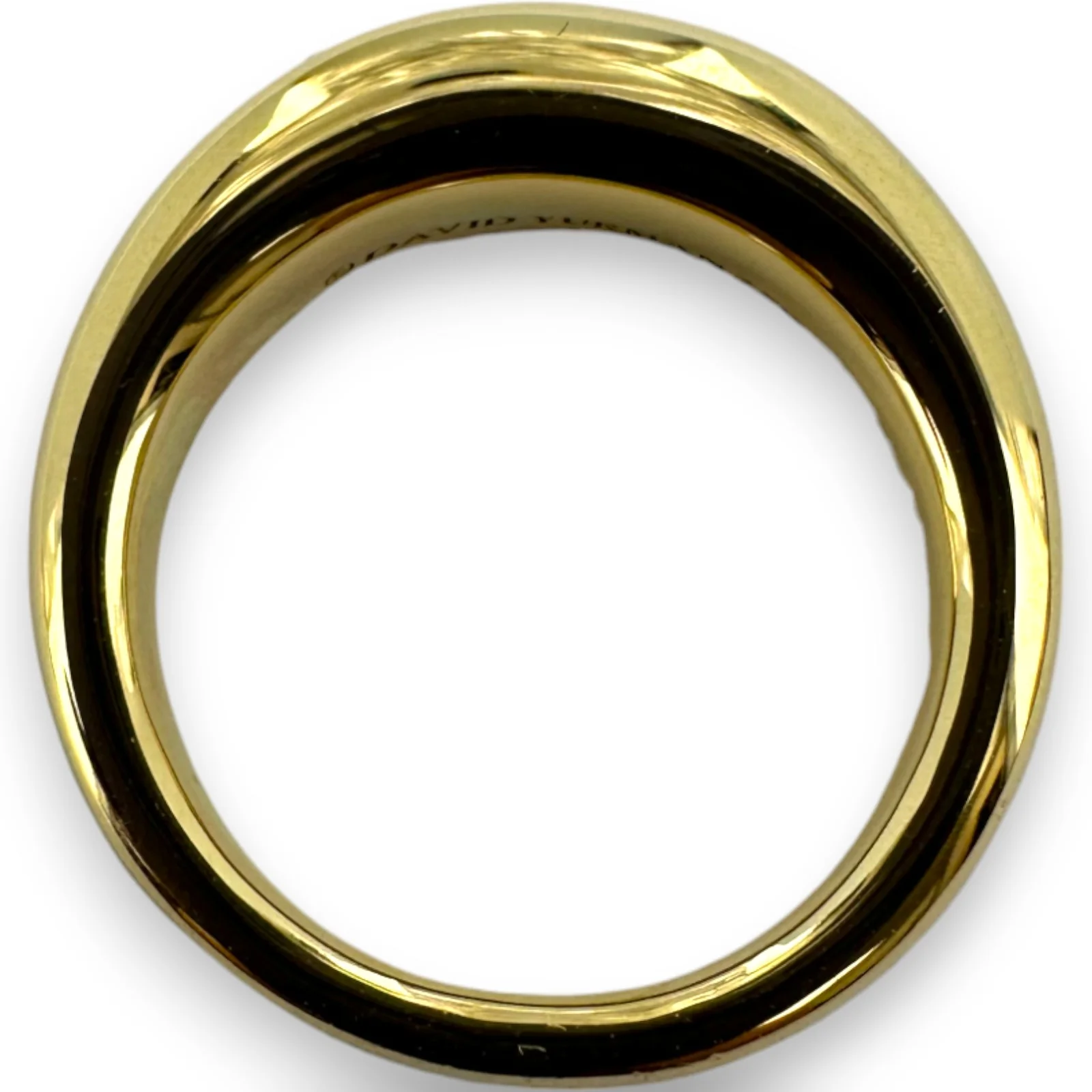 David Yurman Signed Solid 18kt Yellow Gold Everyday Wearable Solid Metal Dome Ring Size 7 - Image 5