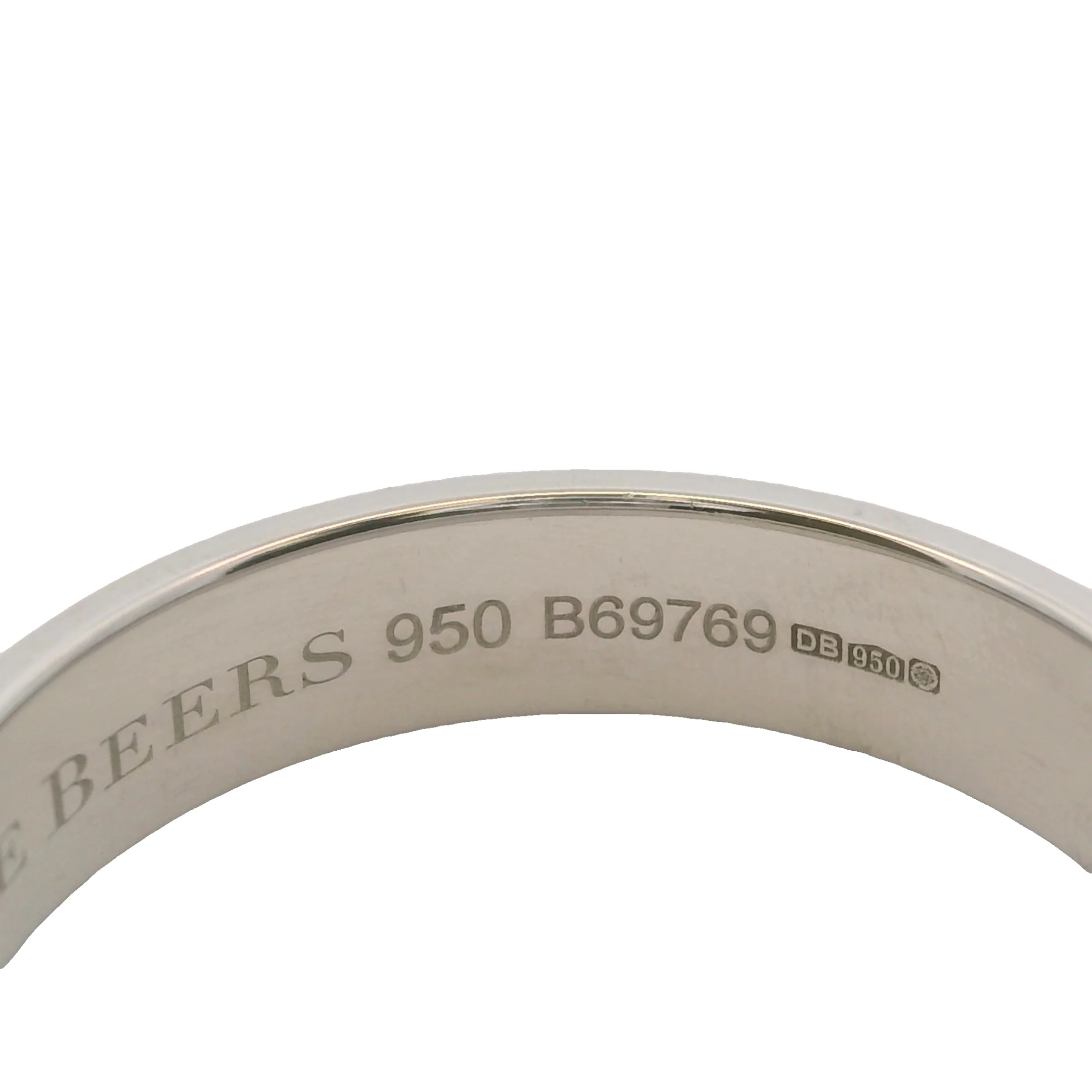 De Beers 950 Platinum DB Classic 5mm 10.5g Band With Hidden Diamond Size 11 - Image 6
