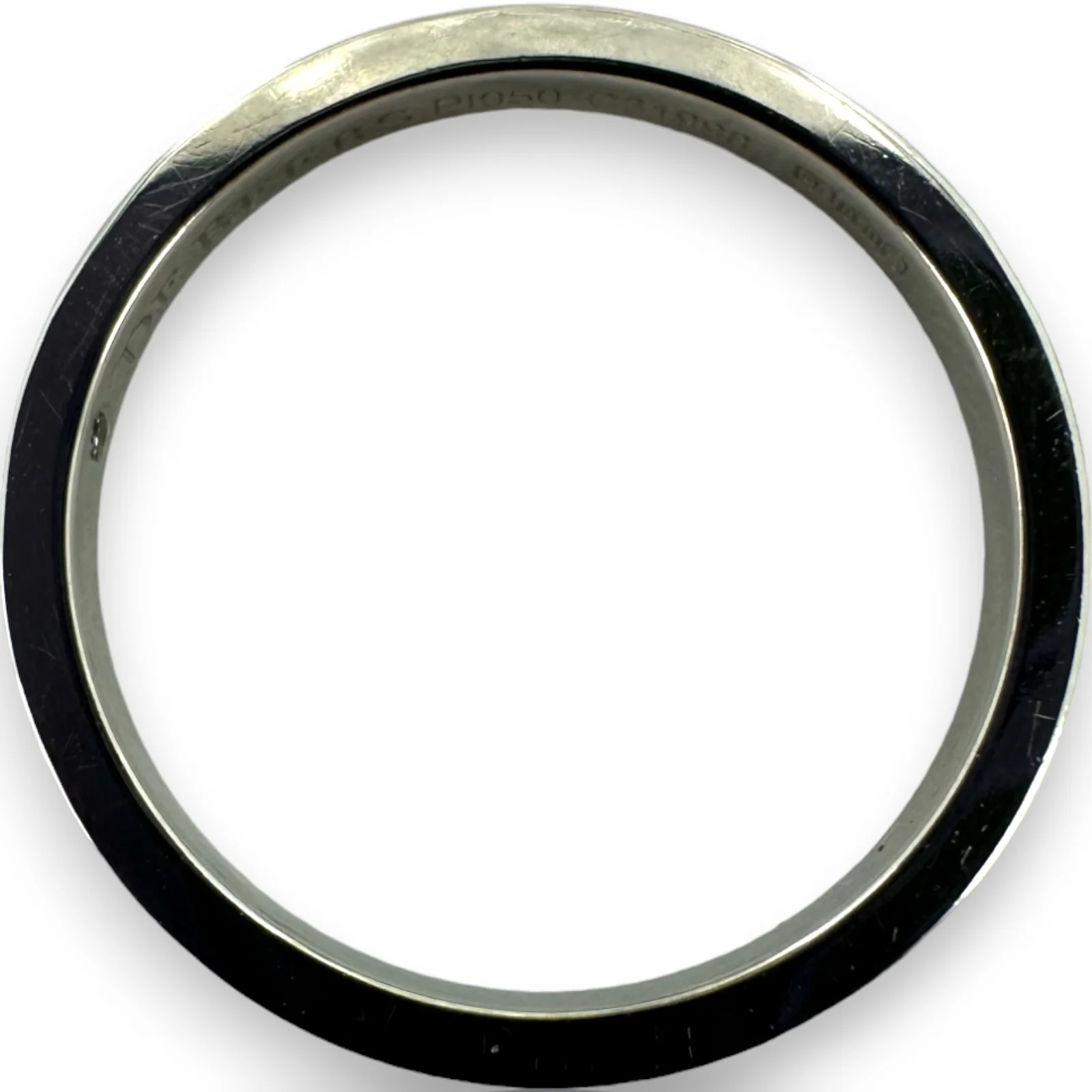 De Beers Classic 950 Platinum 2.2mm Wedding Band Signed with Diamond Inside - Image 4