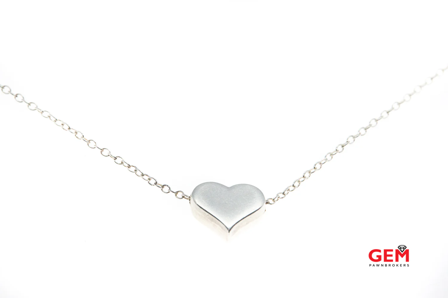 Designer CS Heart Pendant Slider Heart Charm Solid 925 Sterling Silver Chain 20" Necklace - Image 3
