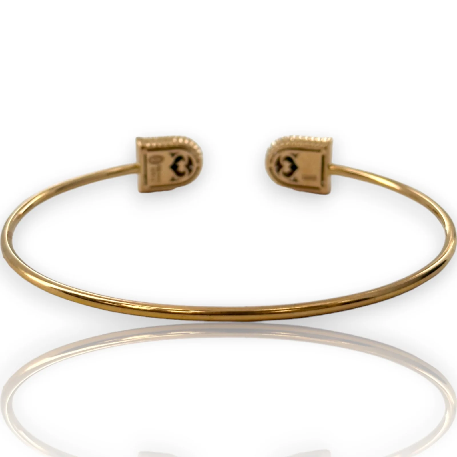 Devji Aurum Malachite and Diamond Thin Flex Cuff Bracelet in 18kt Rose Gold - Image 2