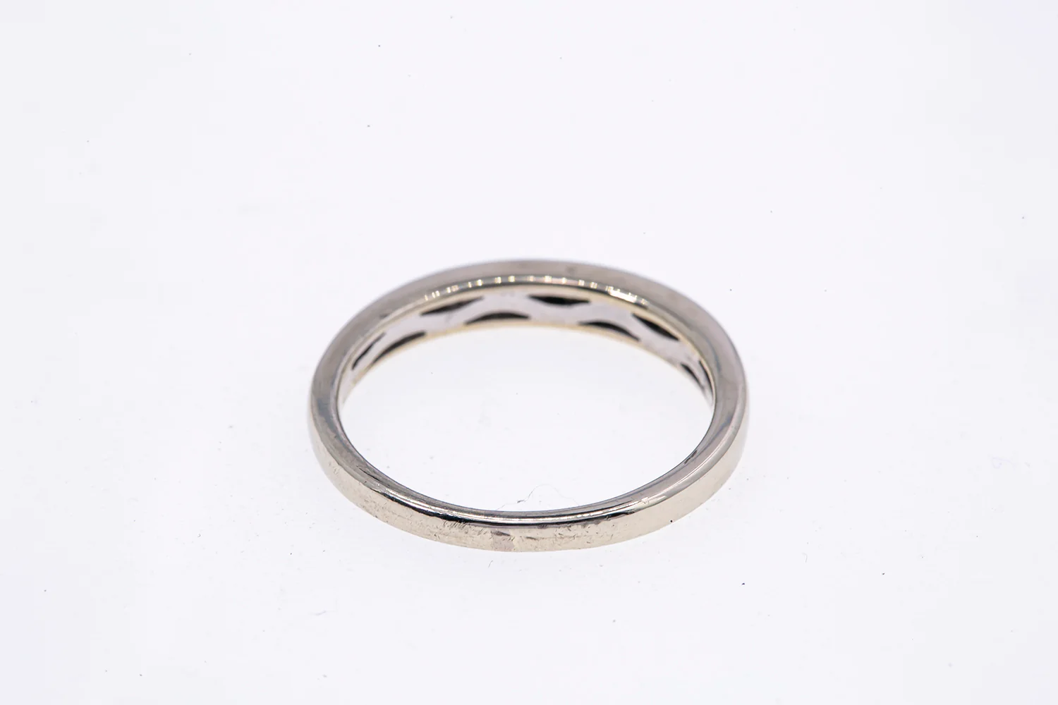 Diamond Line Half Eternity 3mm Wedding Band 14K 585 White Gold Ring Size 7 - Image 4