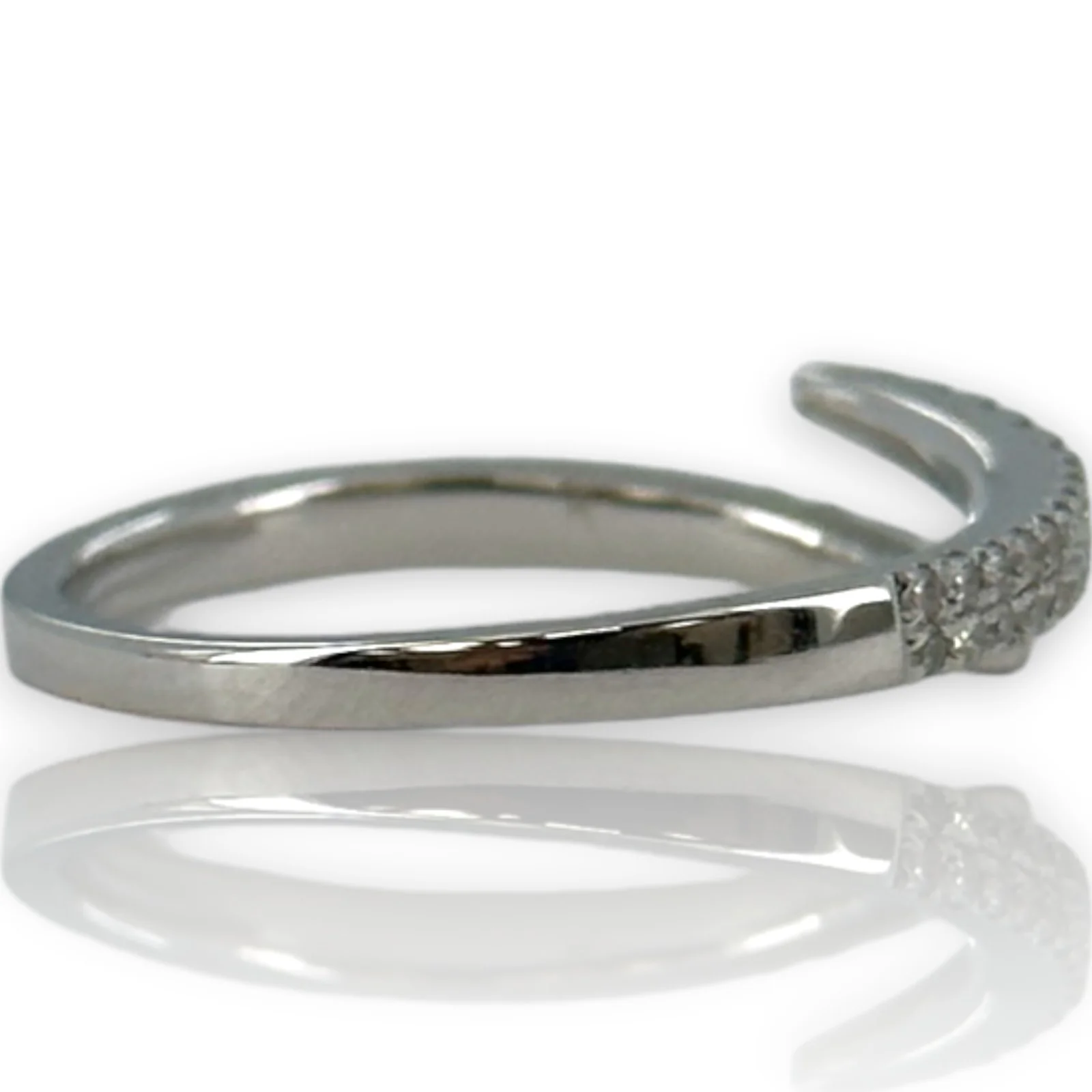 Diamond Spiral Wrap Accent Stacking Ring Size 6.75 14kt White Gold - Image 3