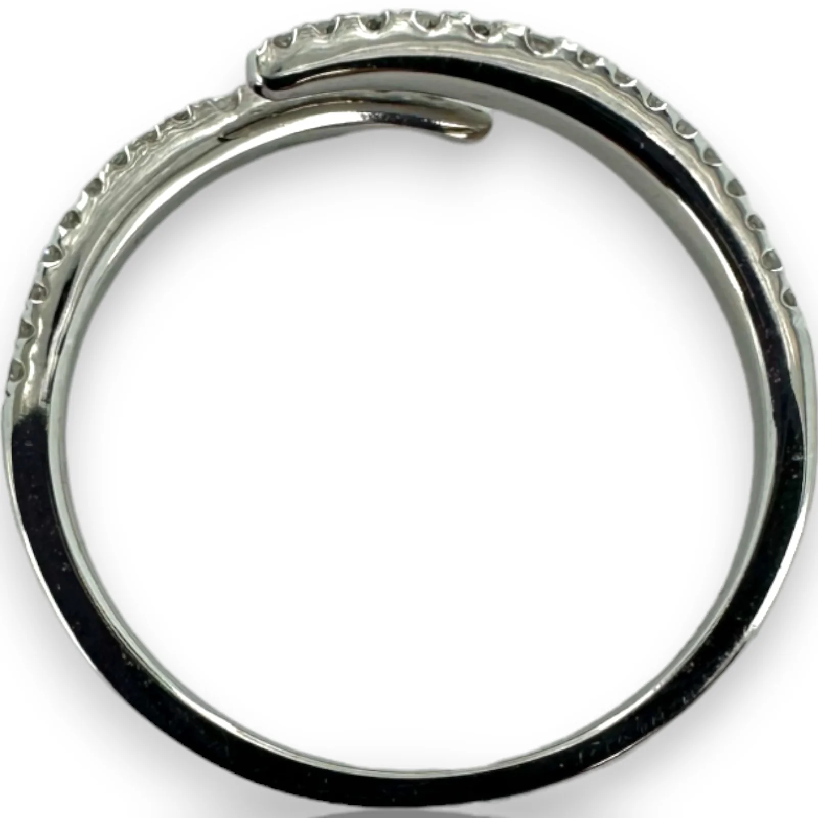 Diamond Spiral Wrap Accent Stacking Ring Size 6.75 14kt White Gold - Image 6