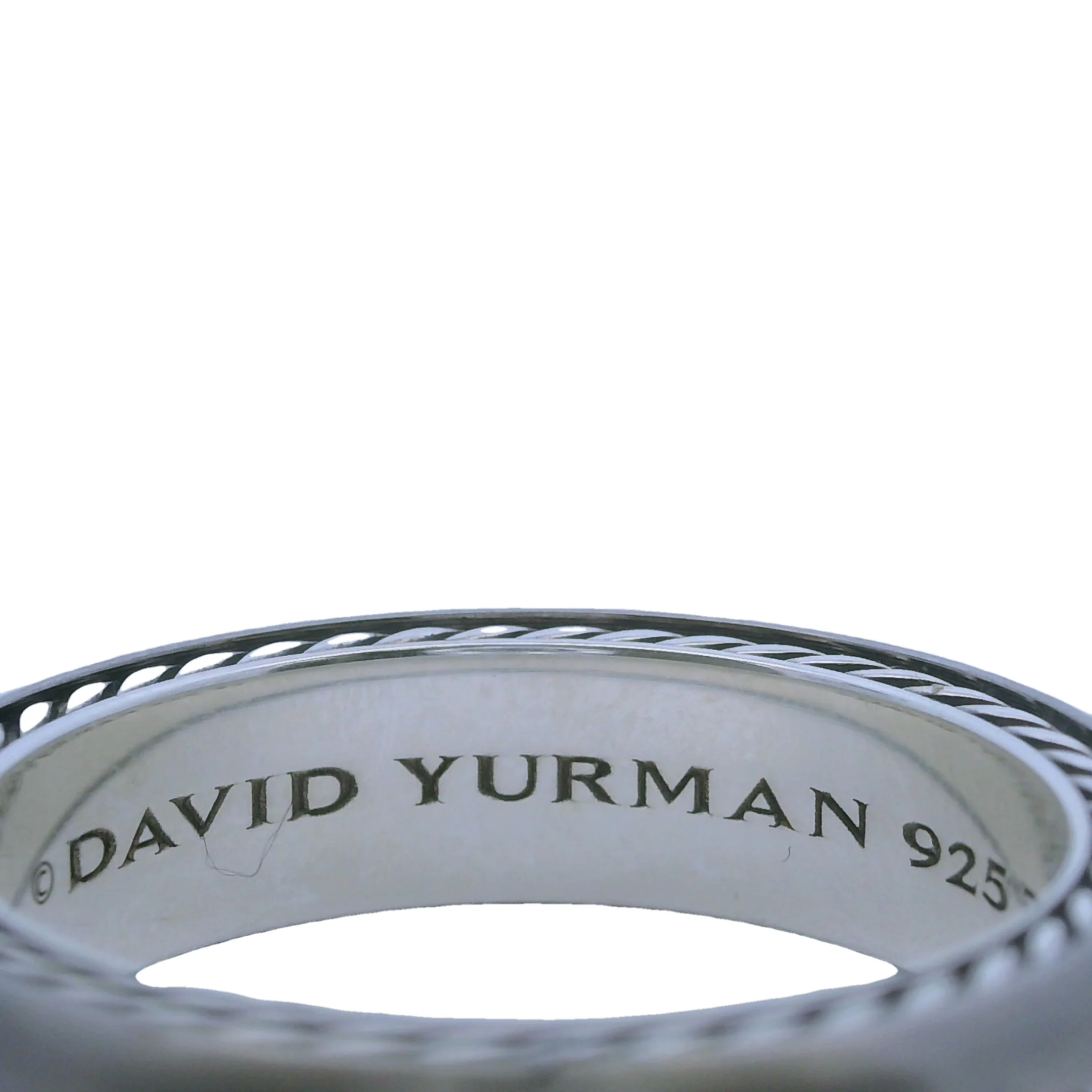 Discontinued Rare David Yurman 925 Sterling Silver and Titanium Diamond Streamline Pave Band Ring Size 9.5 - Image 5