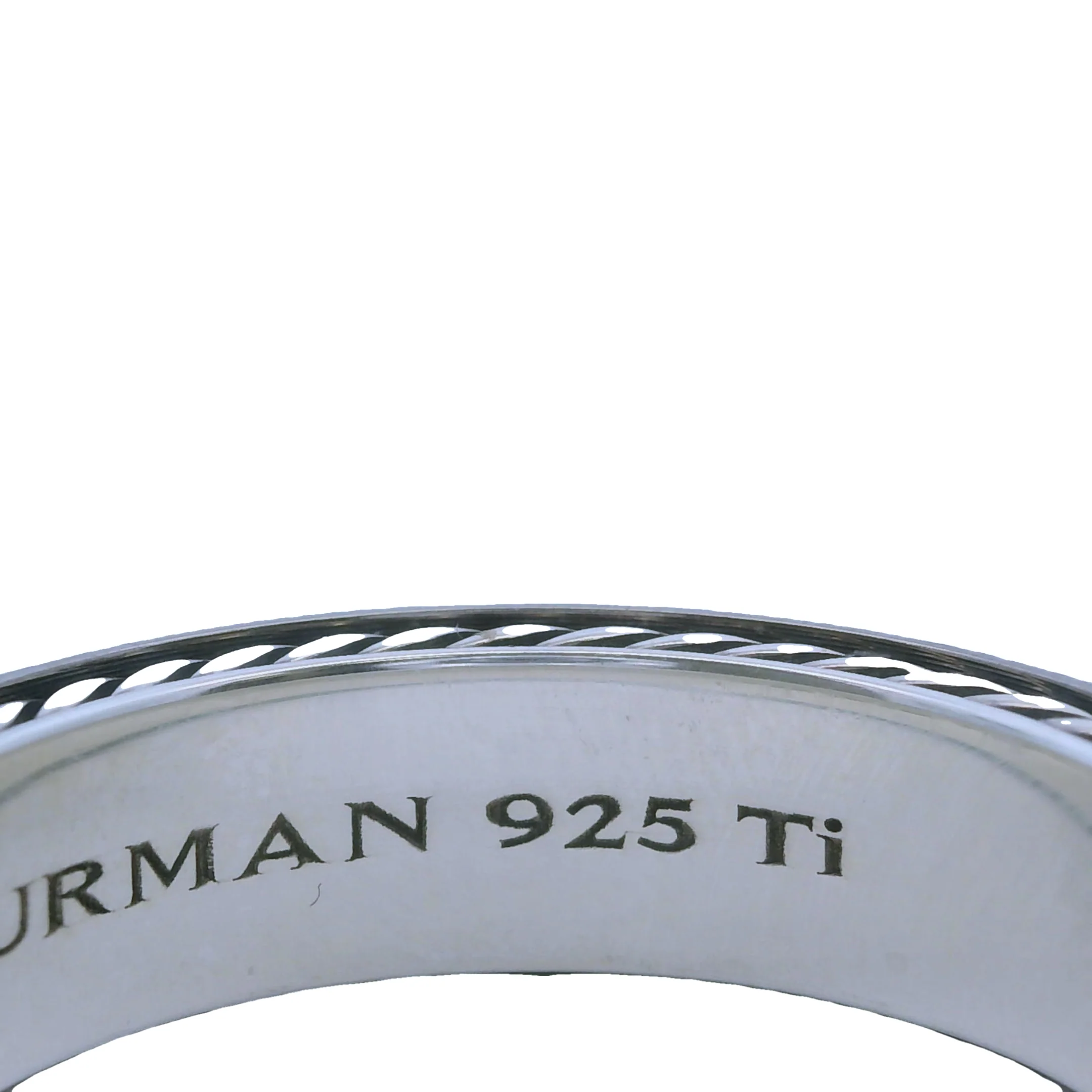 Discontinued Rare David Yurman 925 Sterling Silver and Titanium Diamond Streamline Pave Band Ring Size 9.5 - Image 6